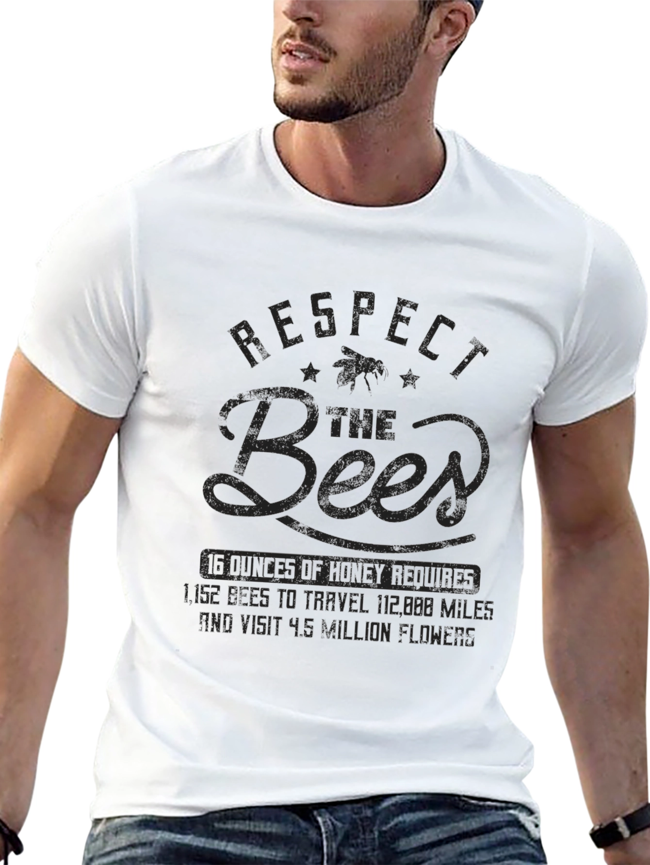 Respect the Bees Graphic T-Shirt - Black