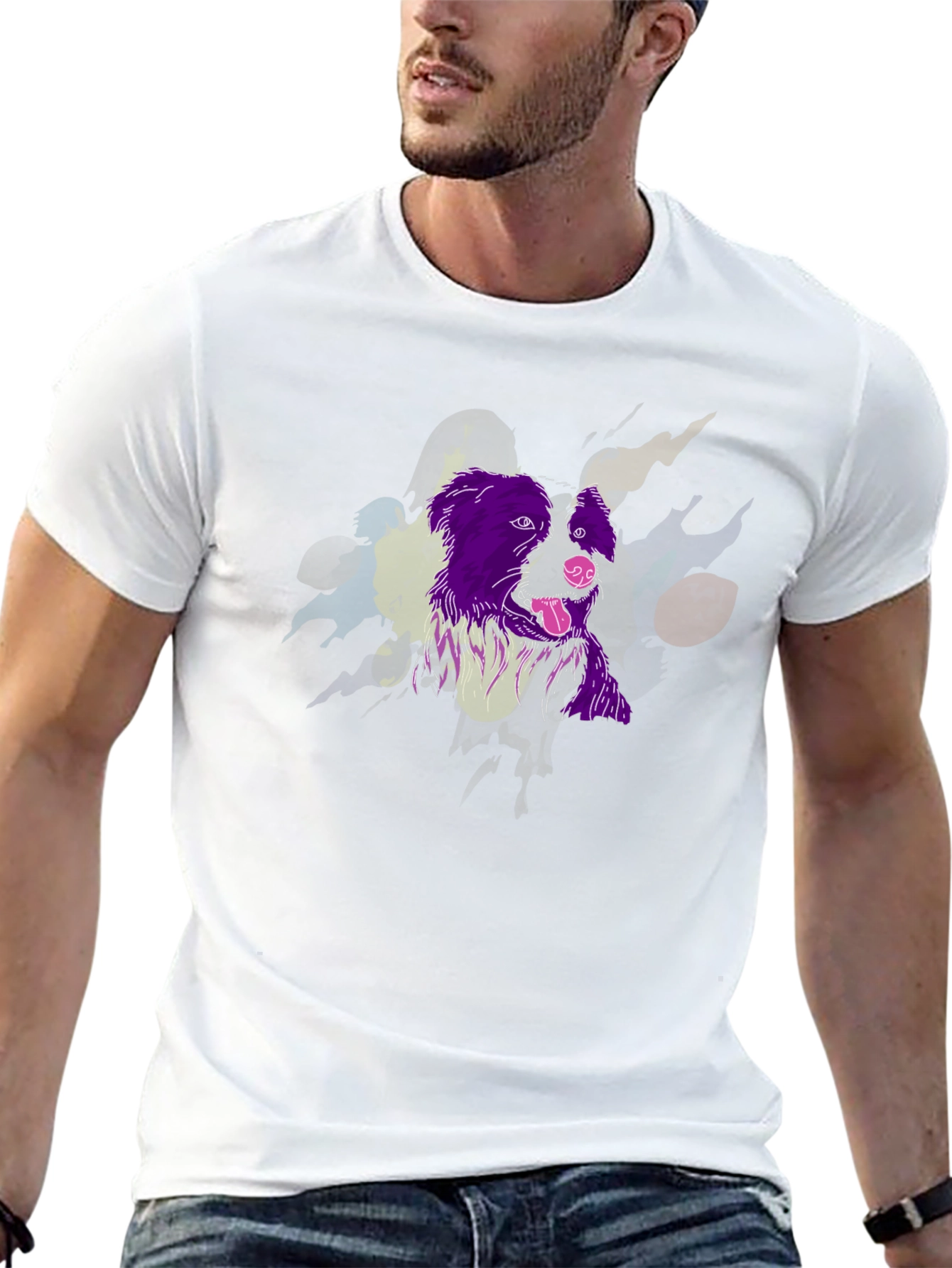 Dog Graphic Tee - Unique Artistic Design