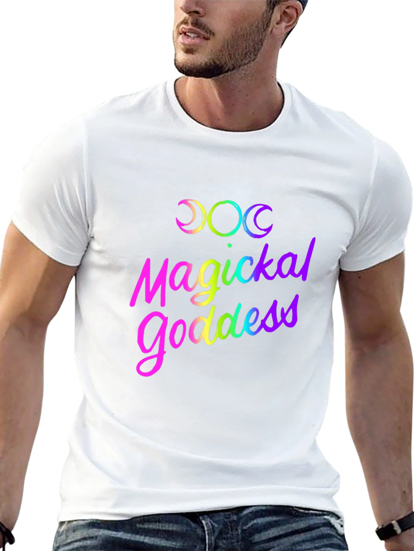 Magickal Goddess Rainbow Graphic T-Shirt