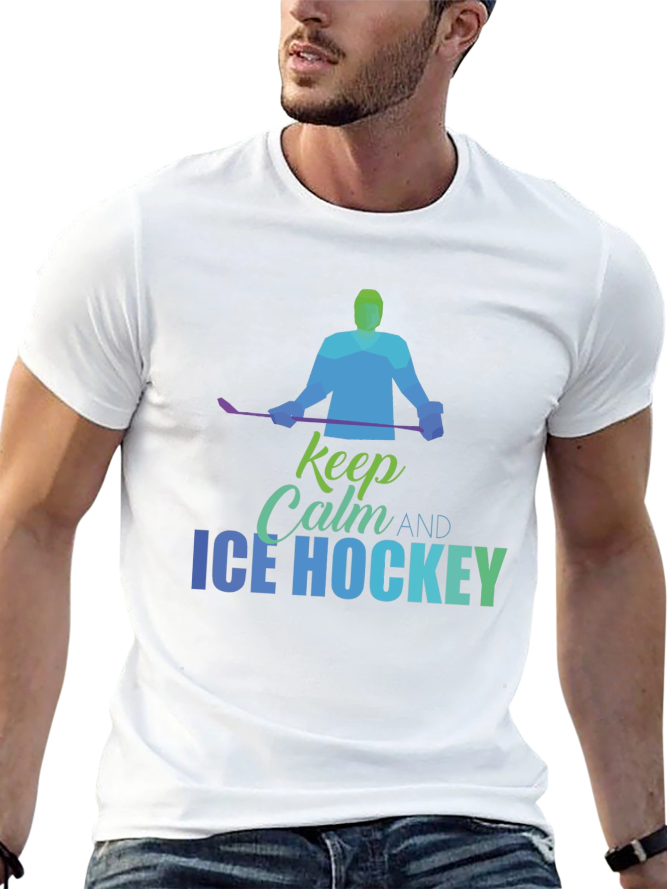 Keep Calm Ice Hockey T-Shirt - Mens Graphic Tee