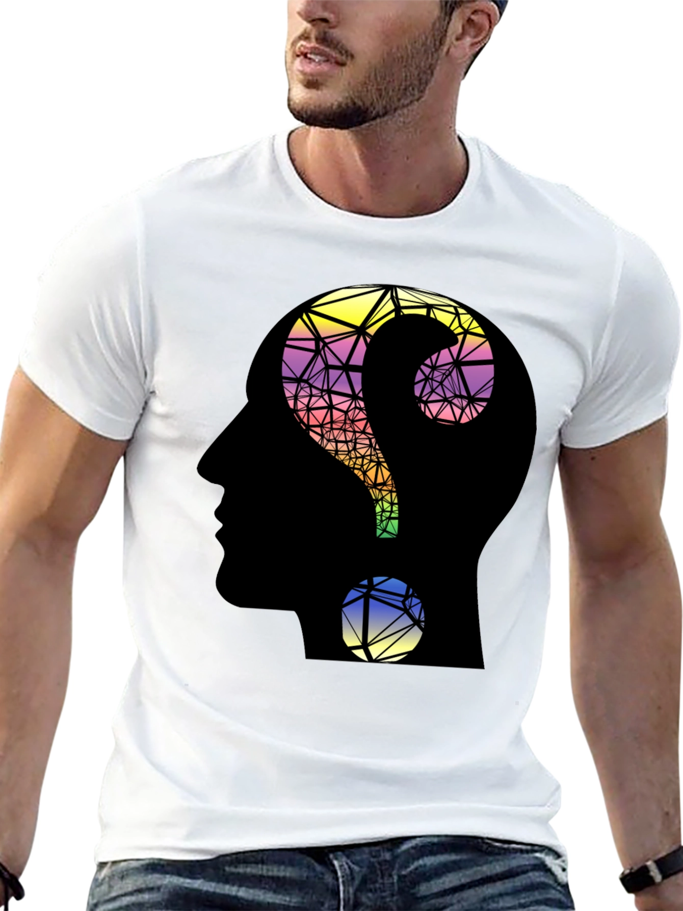 Questioning Mind T-Shirt - Geometric Design