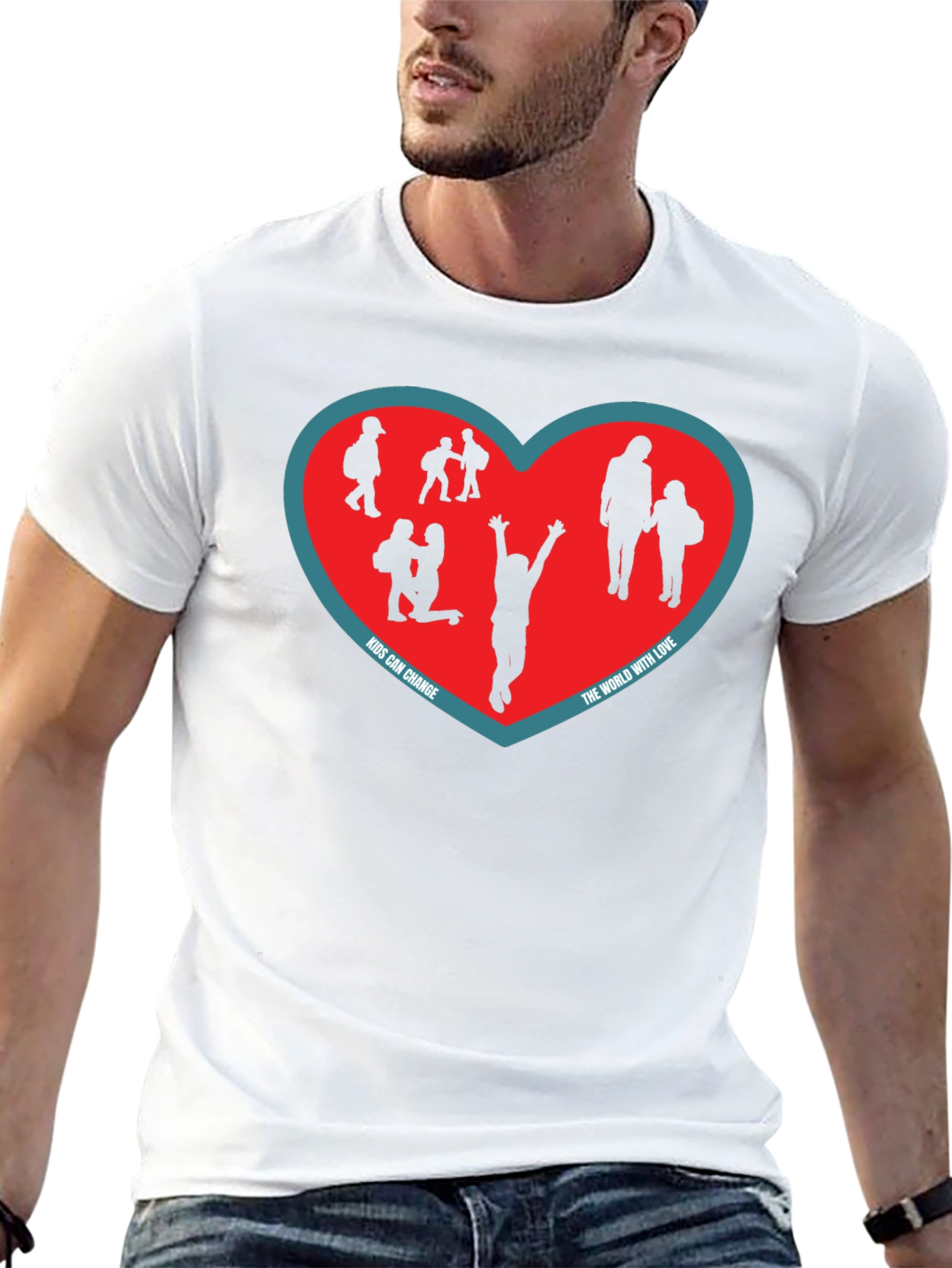 Kids Can Change T-Shirt - Black Heart Graphic