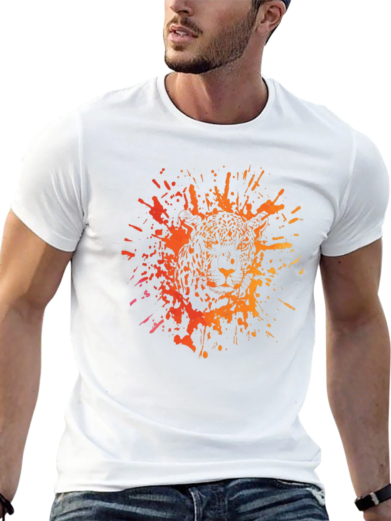 Jaguar Splatter Graphic Black T-Shirt
