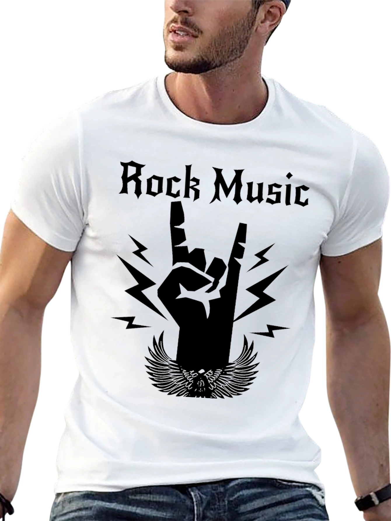 Rock Music Graphic Tee - Black