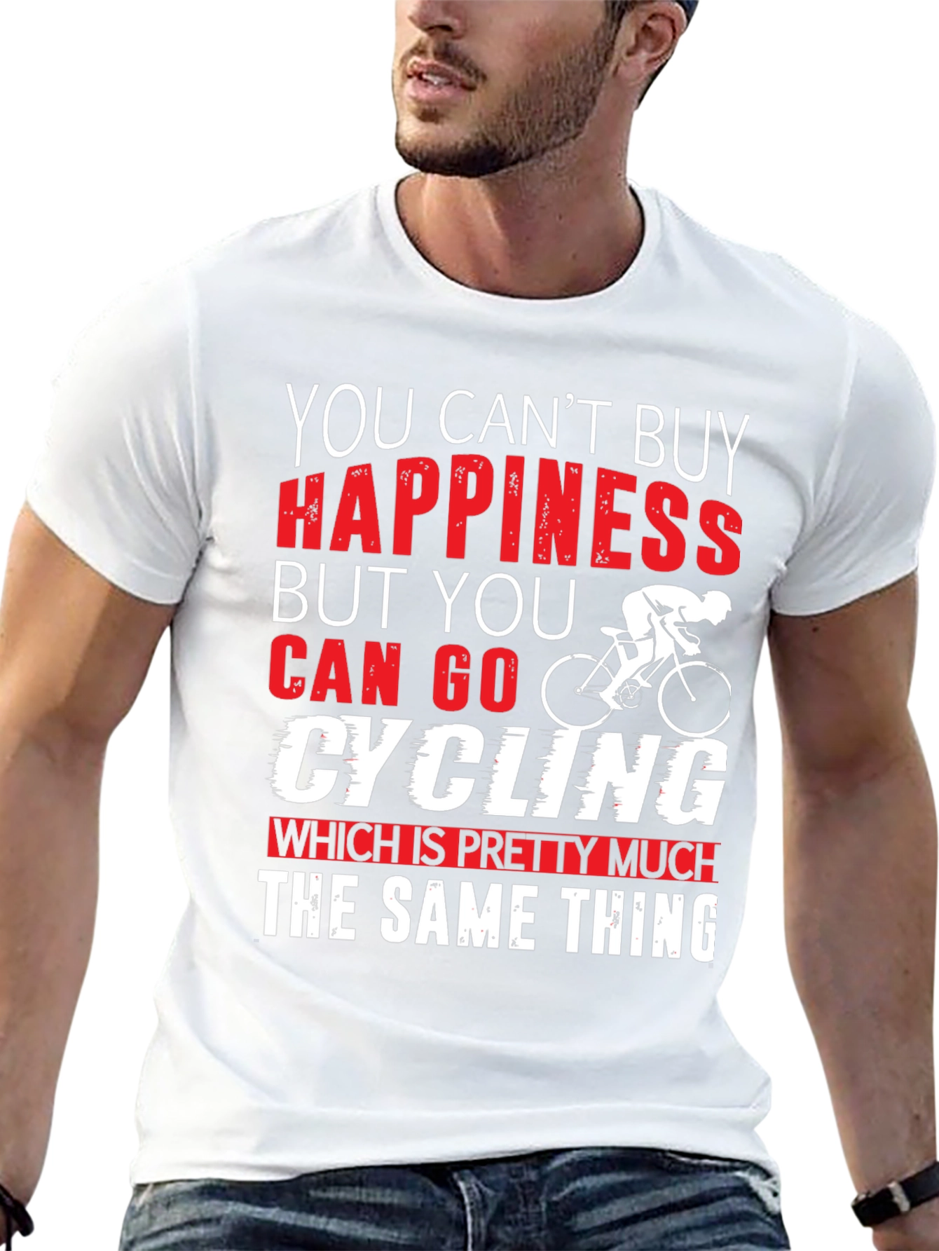 Cycling Happiness T-Shirt | Bike Lover Gift