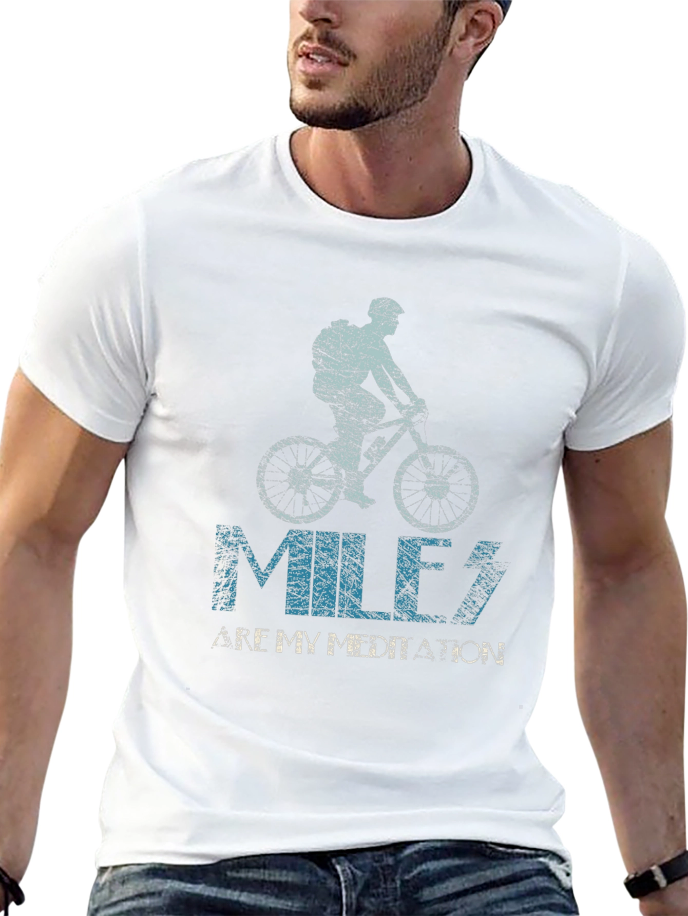 Miles Are My Meditation Biker T-Shirt