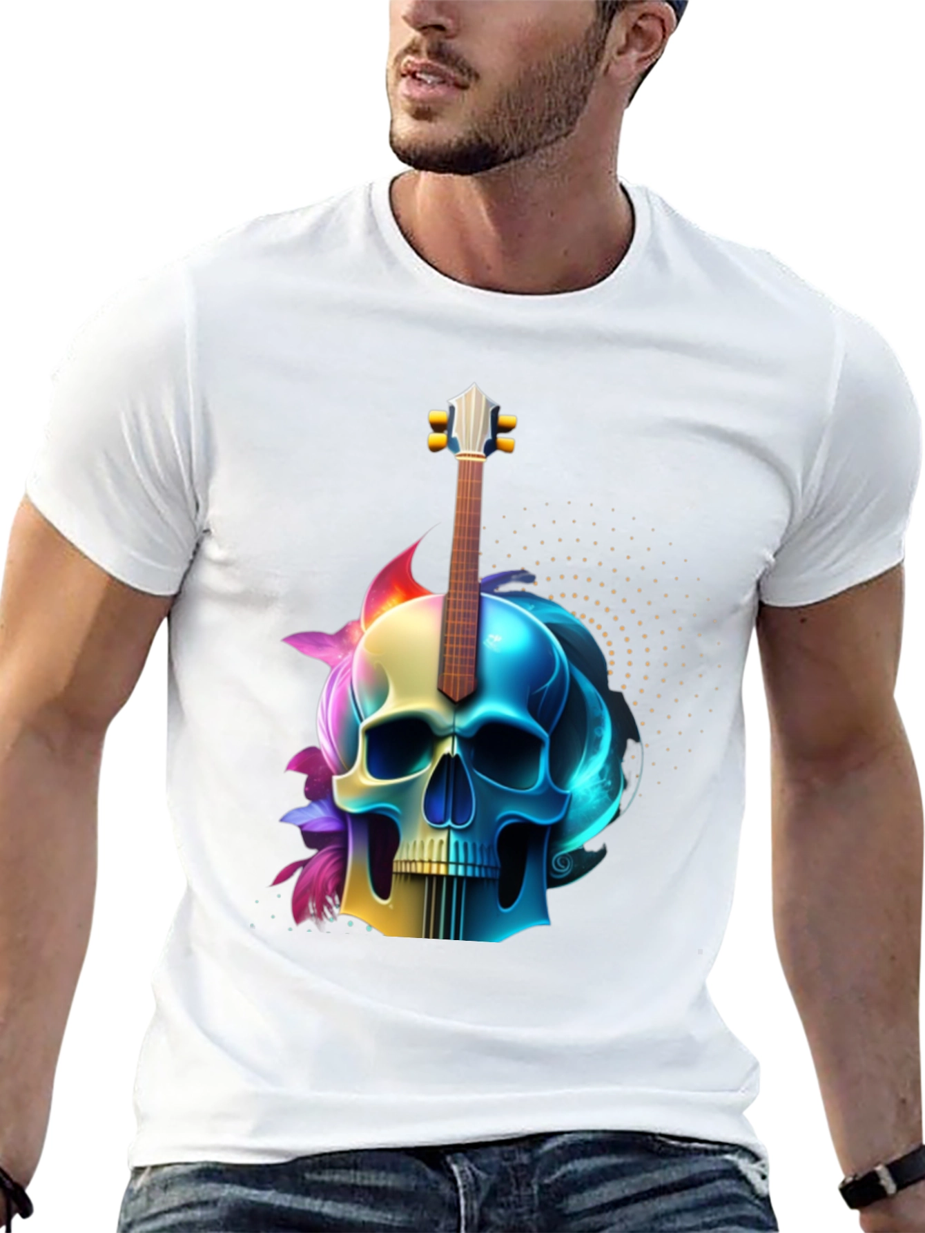 Skull Guitar Graphic Tee - Rock Inspired Style