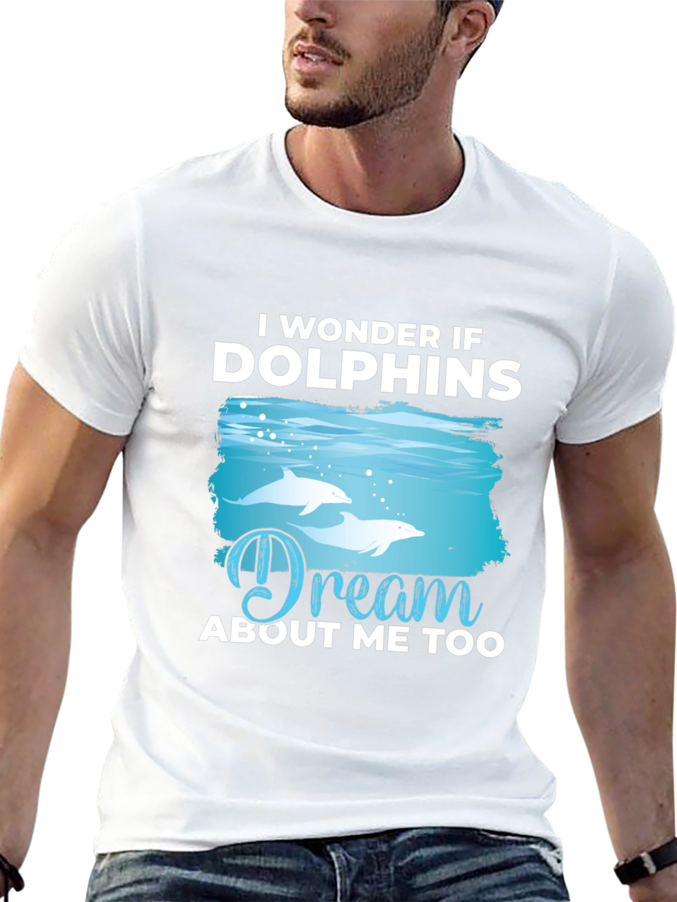 Dolphins Dream T-Shirt - Black Cotton Graphic Tee