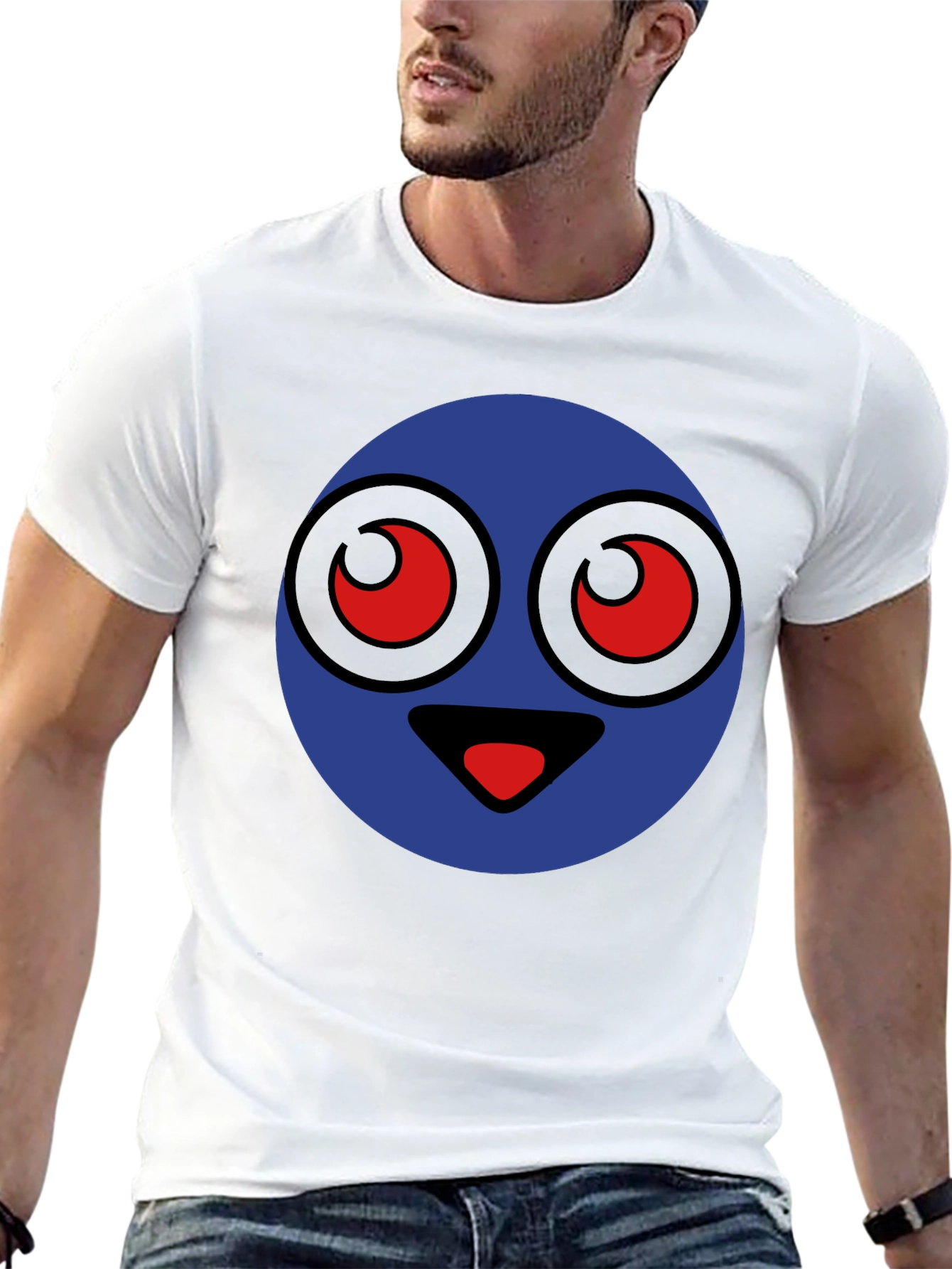 Funny Cartoon Face Graphic T-Shirt