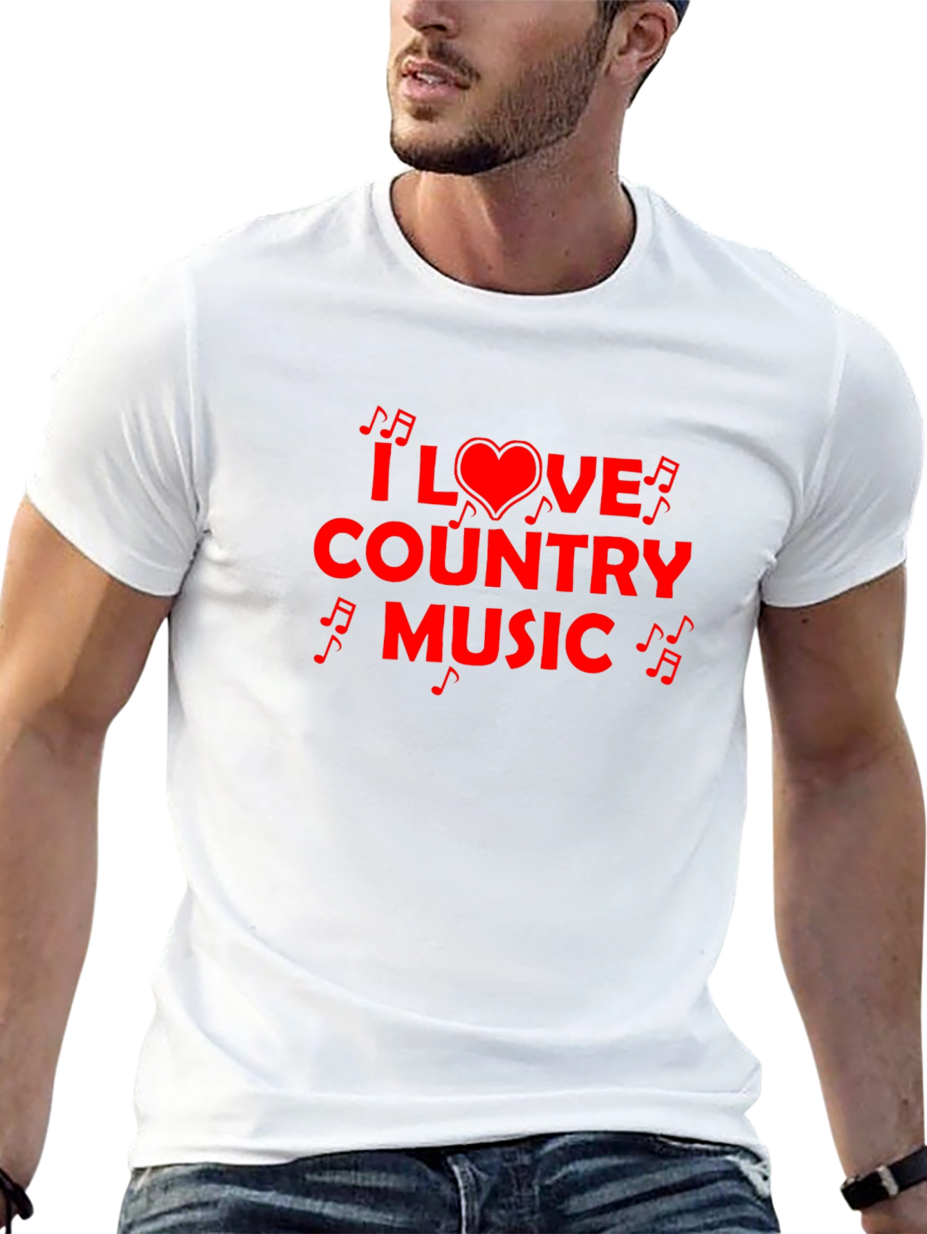 I Love Country Music Graphic Tee - Black