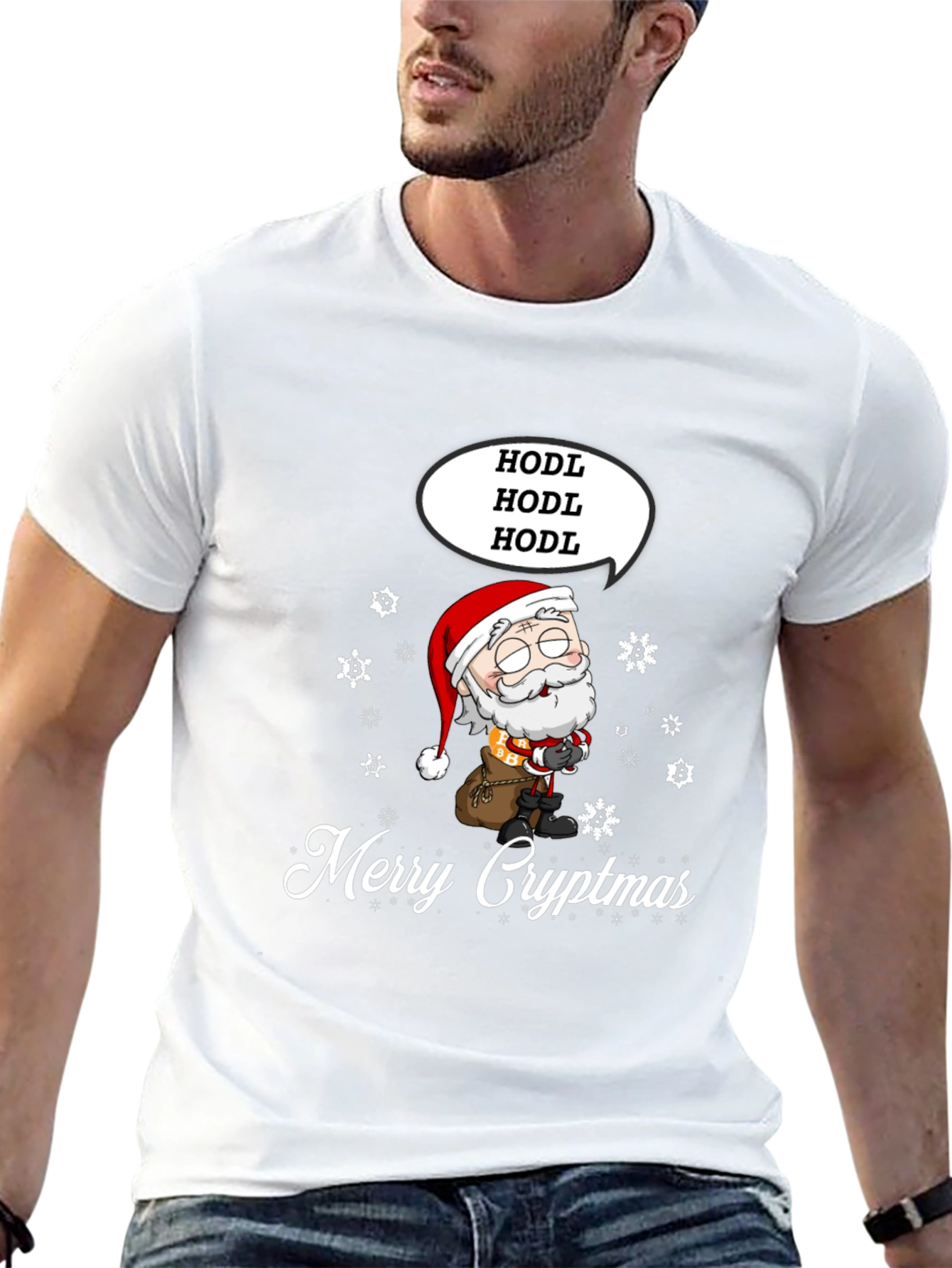 Merry Cryptmas HODL Santa T-Shirt