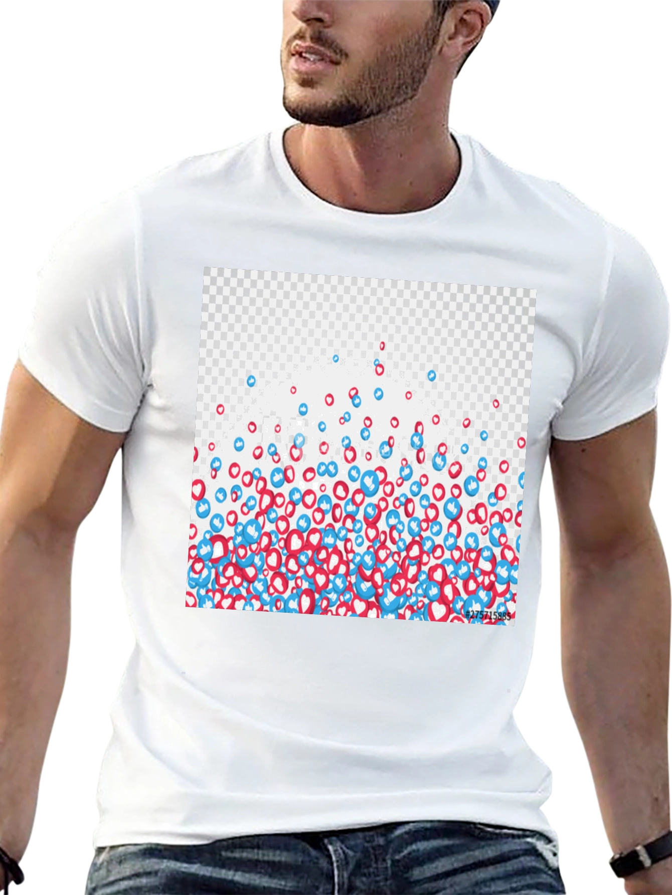 Social Media Like T-Shirt - Black Crew Neck Tee