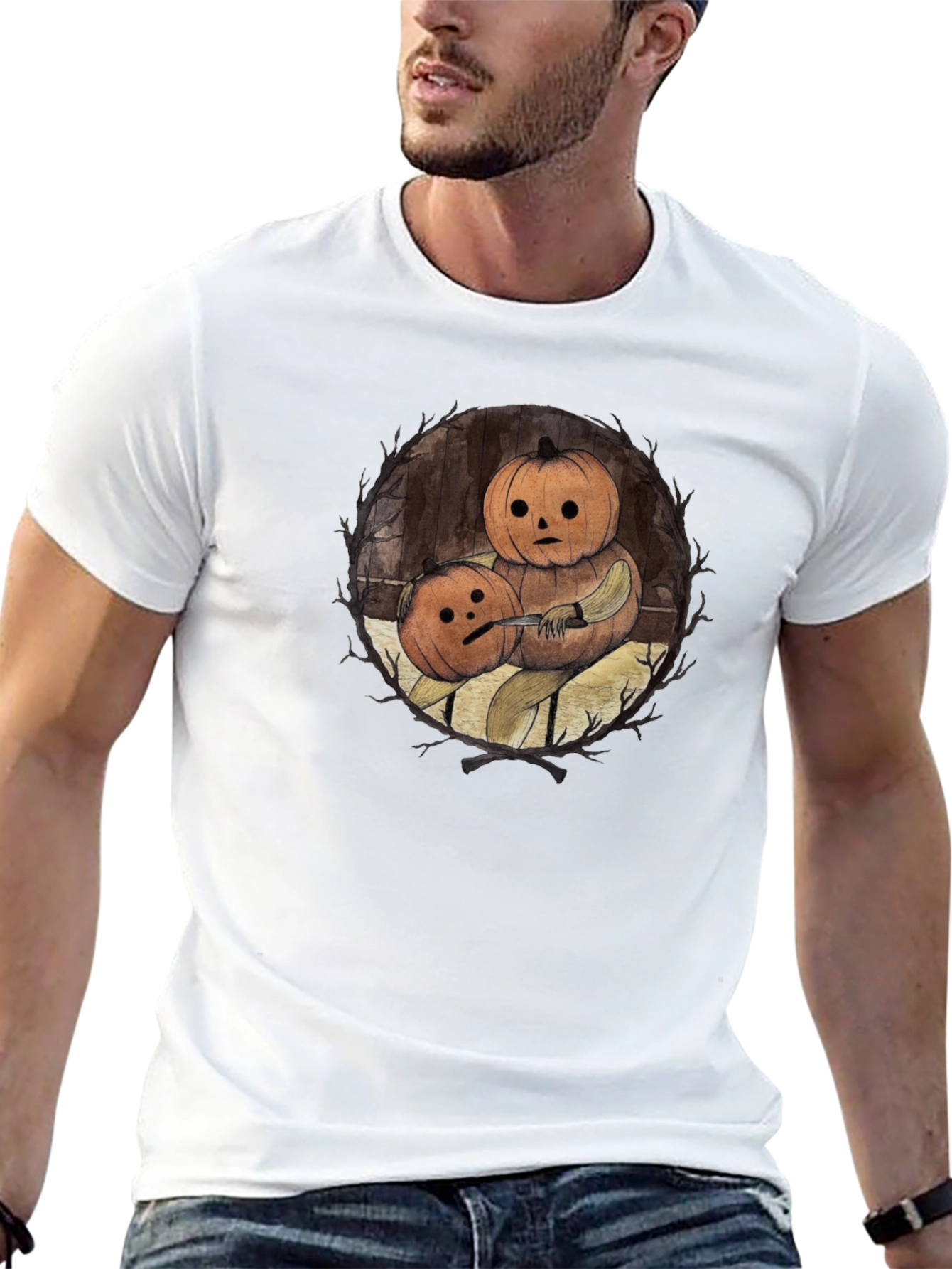 Pumpkin Head T-Shirt - Halloween Spooky Tee