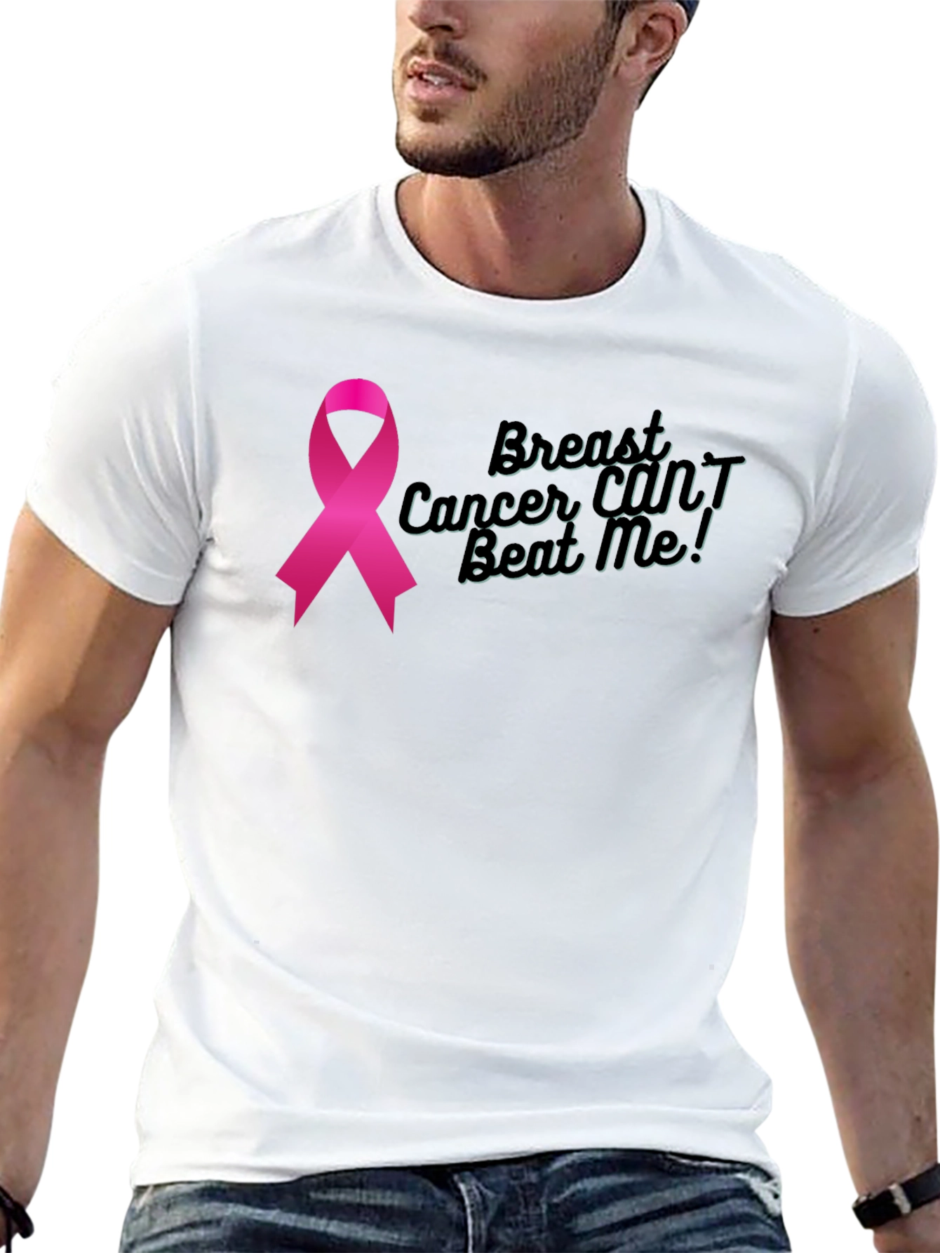 Breast Cancer Awareness Ribbon Graphic T-Shirt