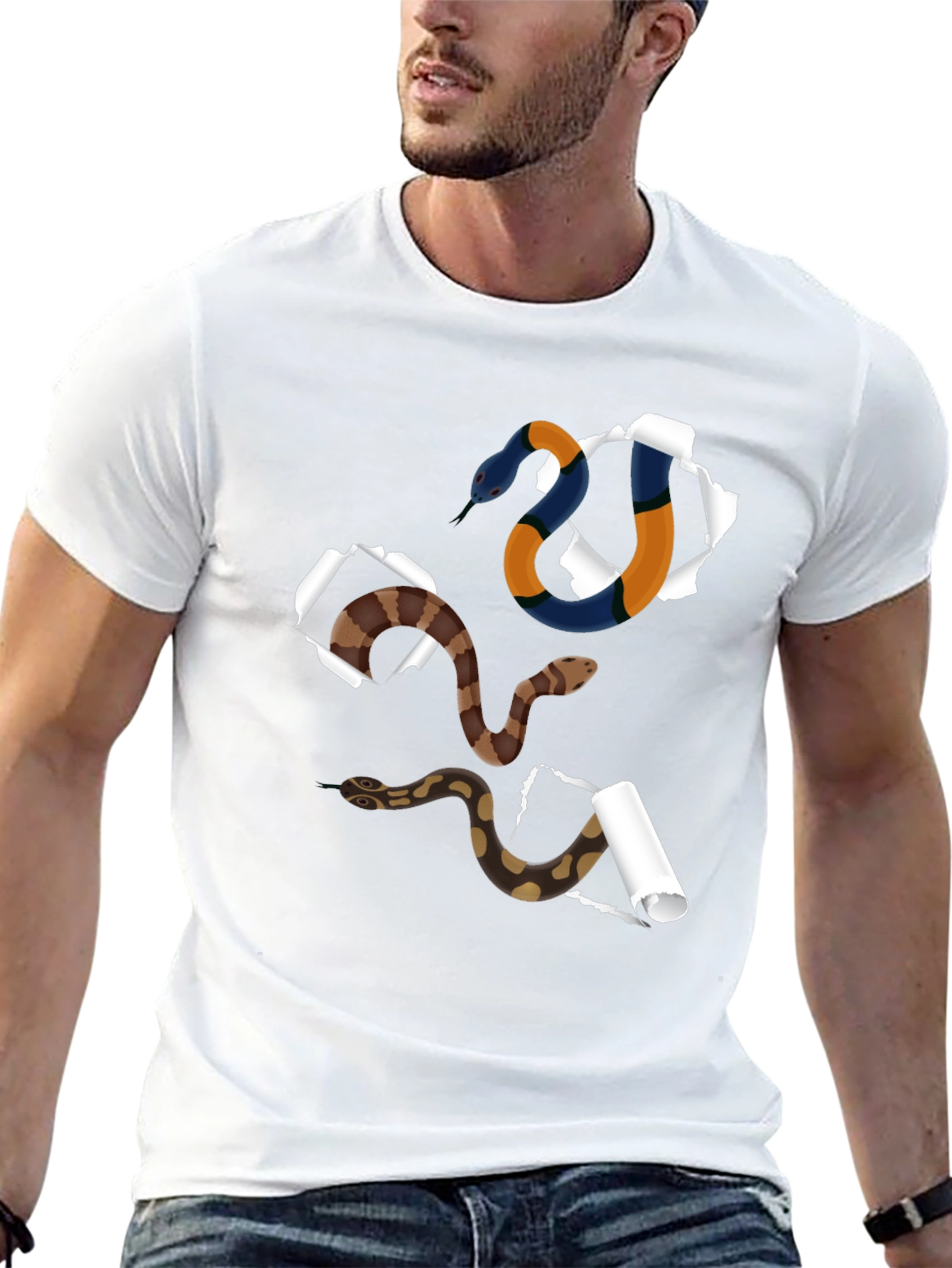 Snake Graphic Tee - Unique Reptile Design