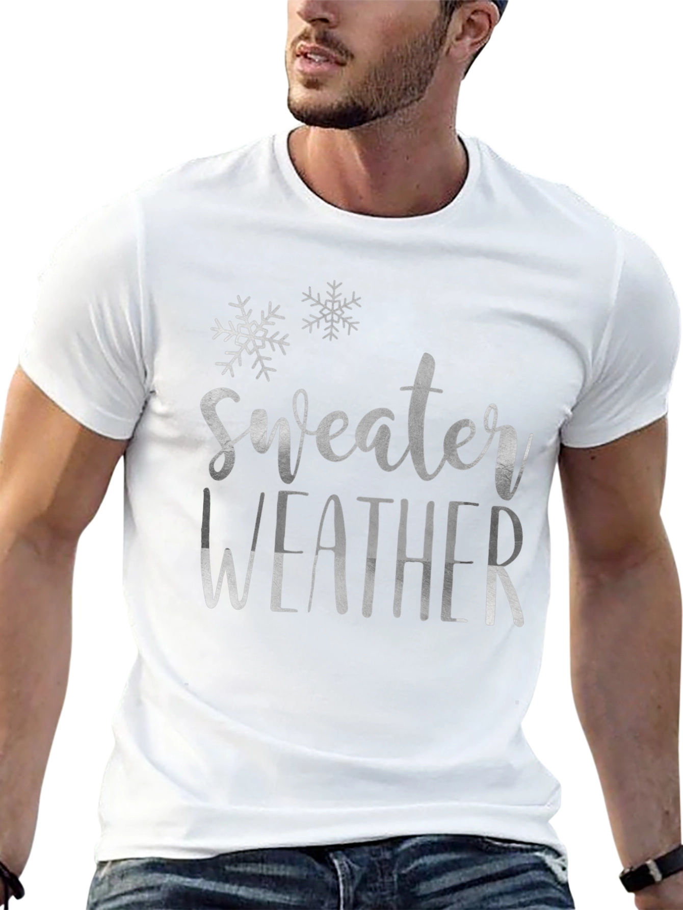 Sweater Weather Graphic Tee - Black Cotton Shirt