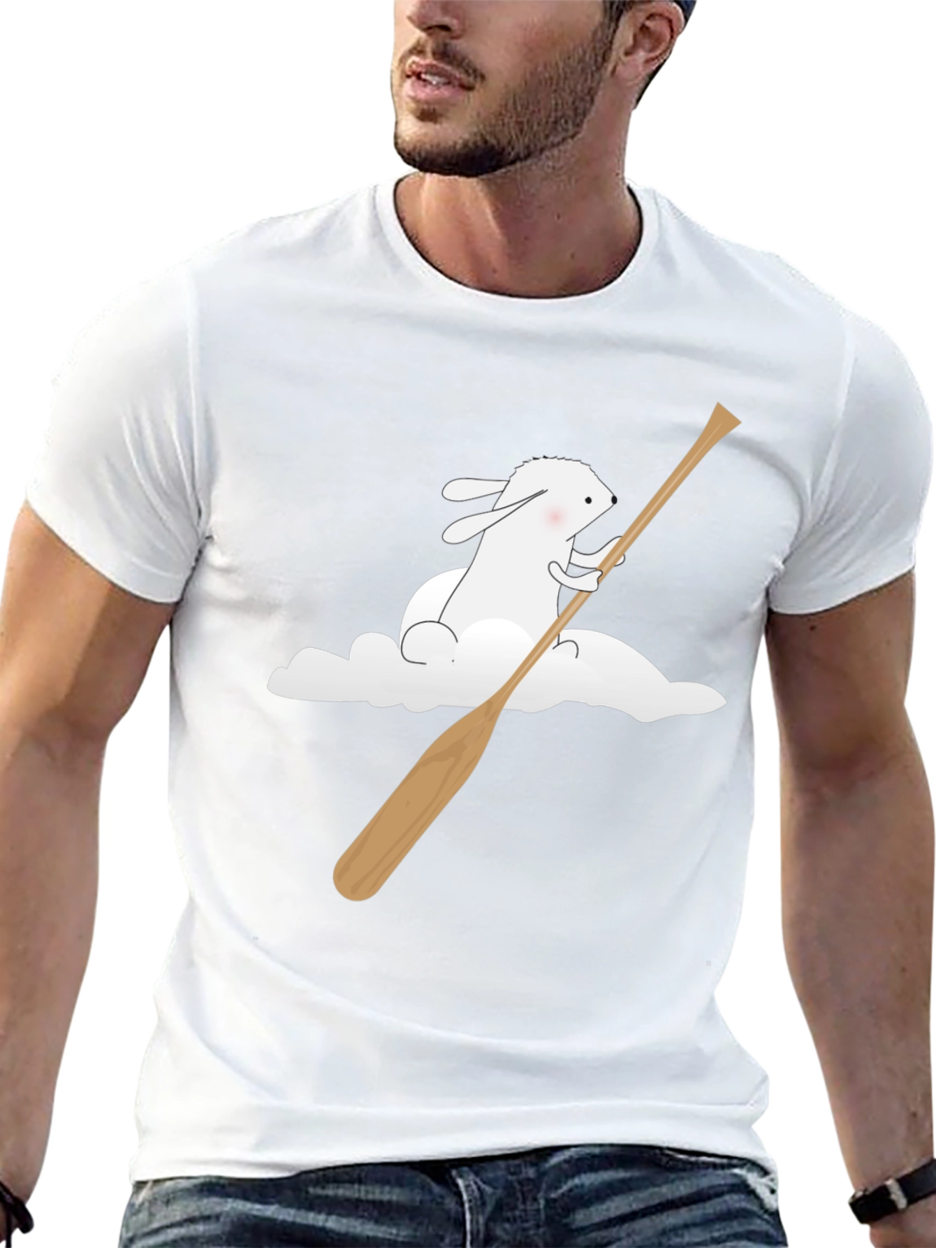 Bunny Cloud Canoe T-Shirt - Black