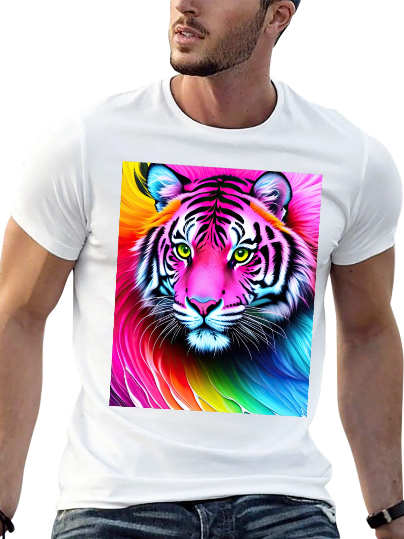 Rainbow Tiger Graphic T-Shirt
