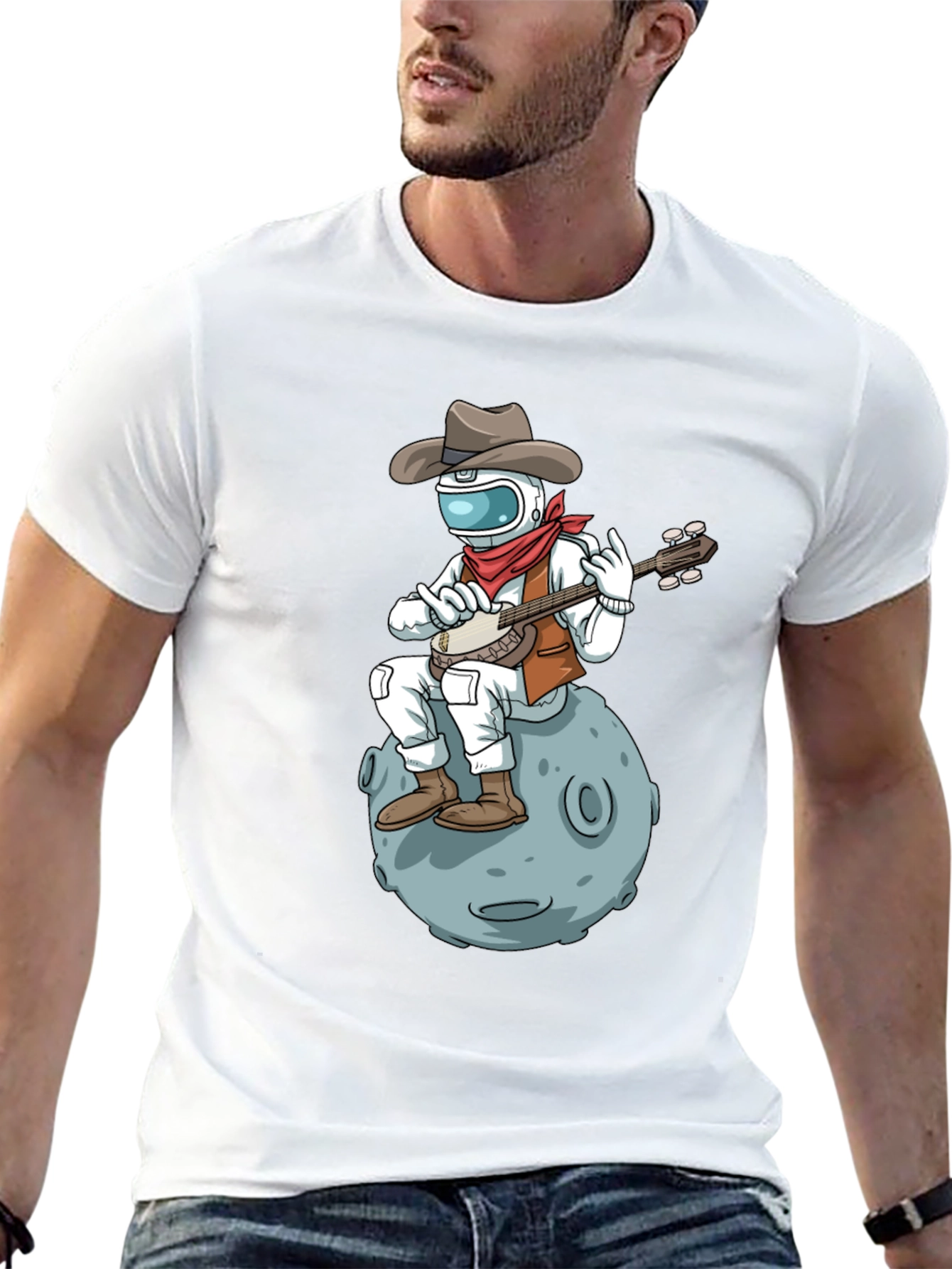 Cowboy Astronaut Banjo T-Shirt