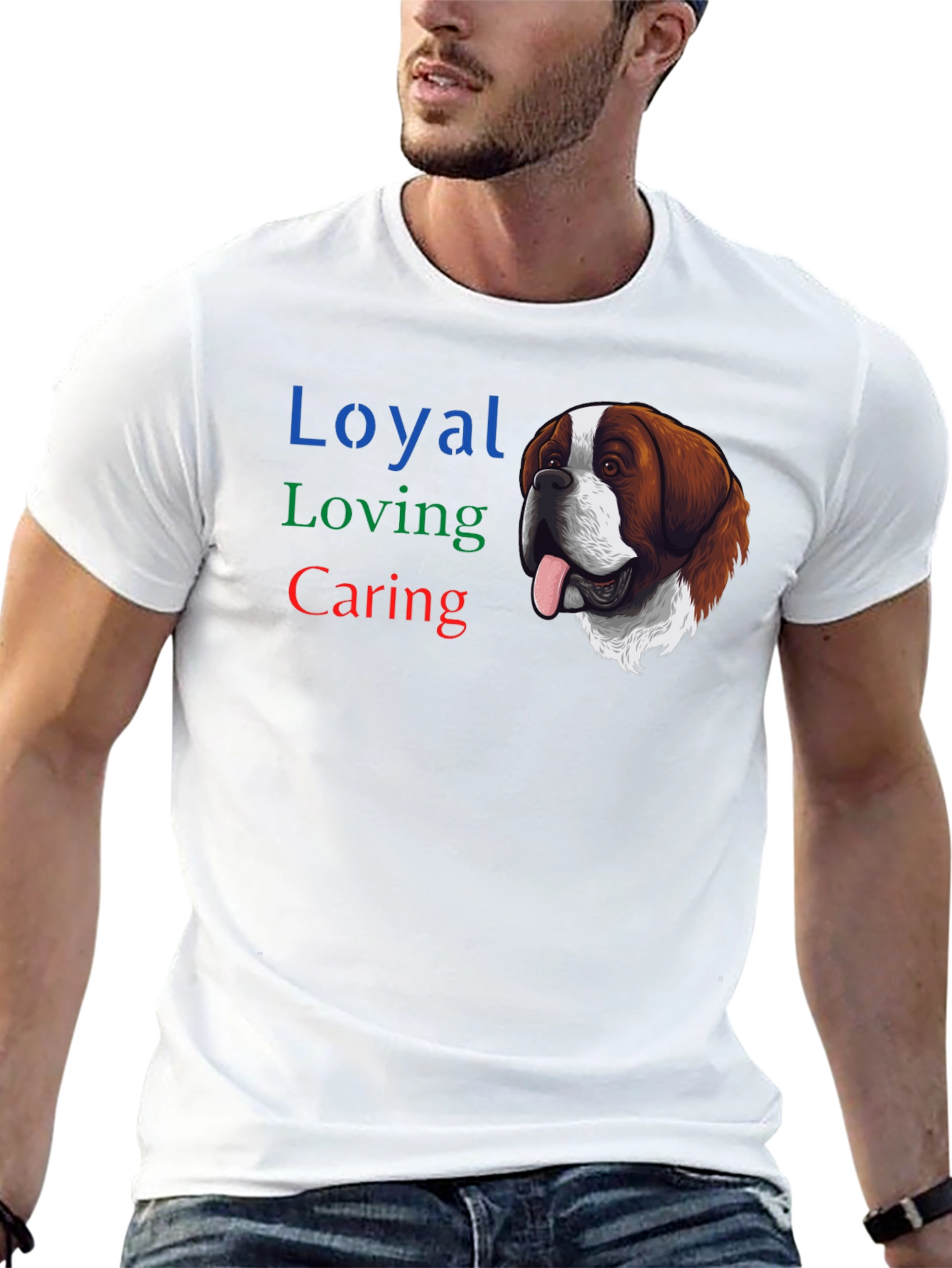 Loyal Loving Caring Saint Bernard Dog T-Shirt