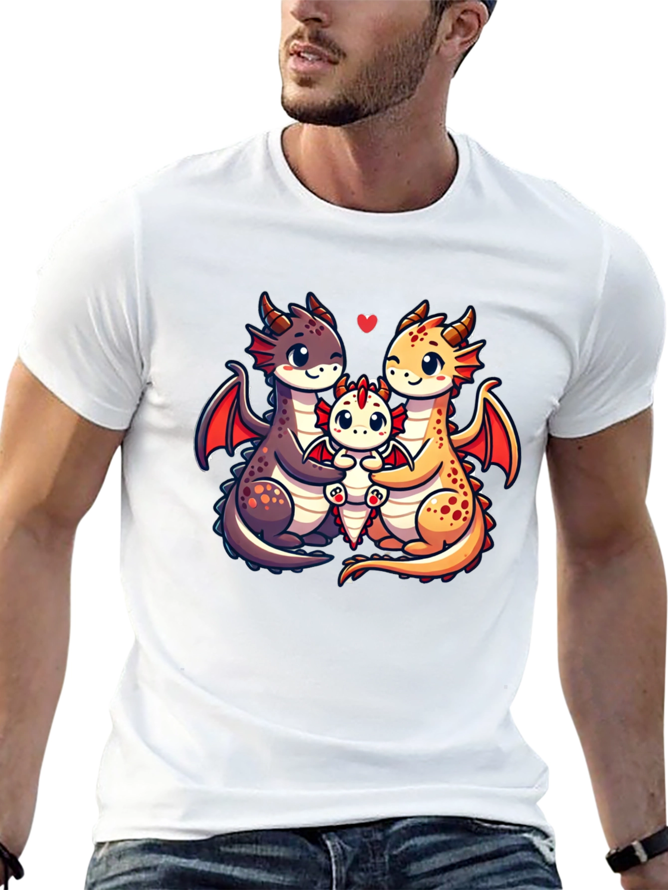 Cute Dragon Family Graphic Tee