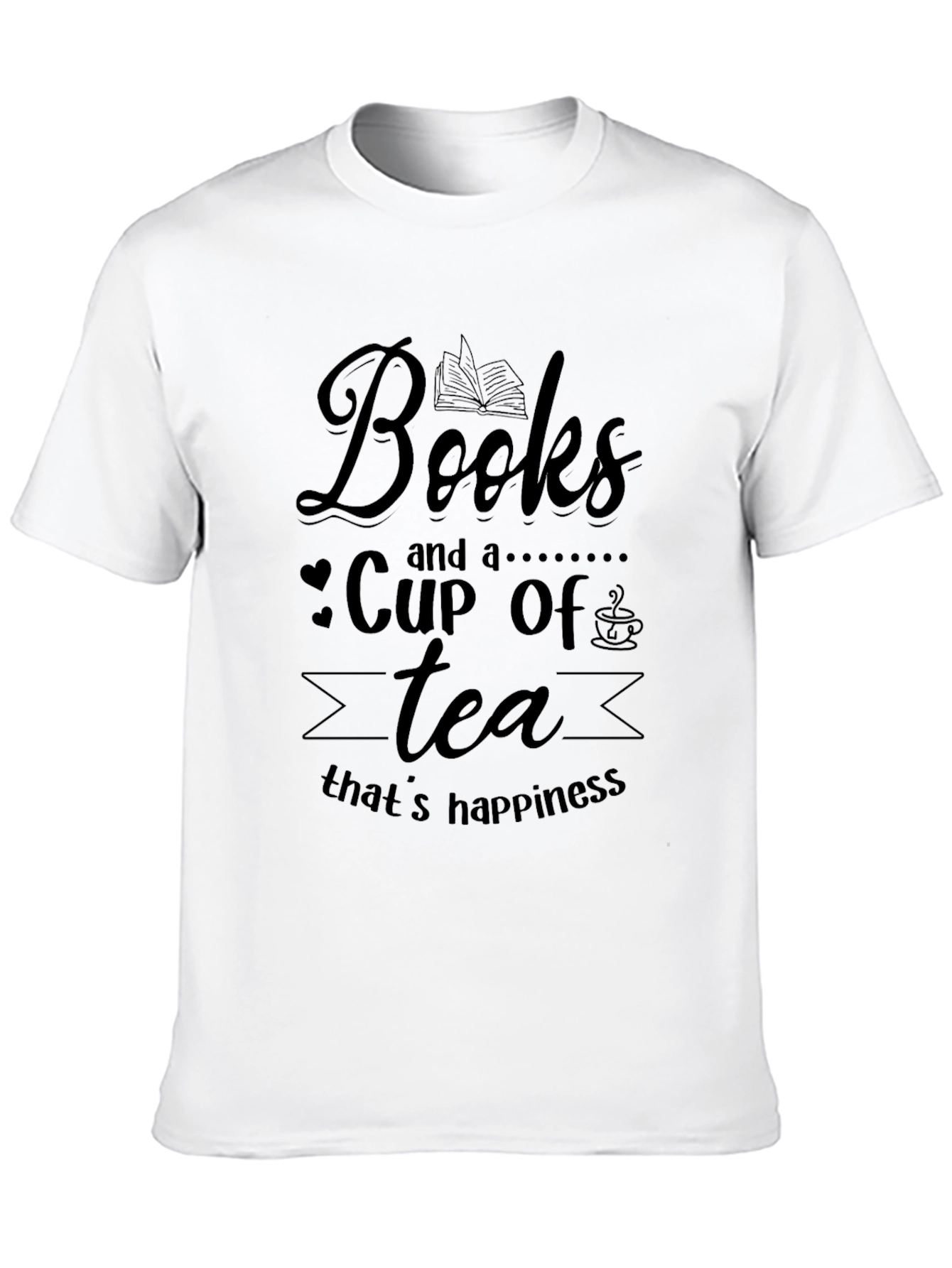 Books and Tea Happiness T-Shirt - Book Lover Tee