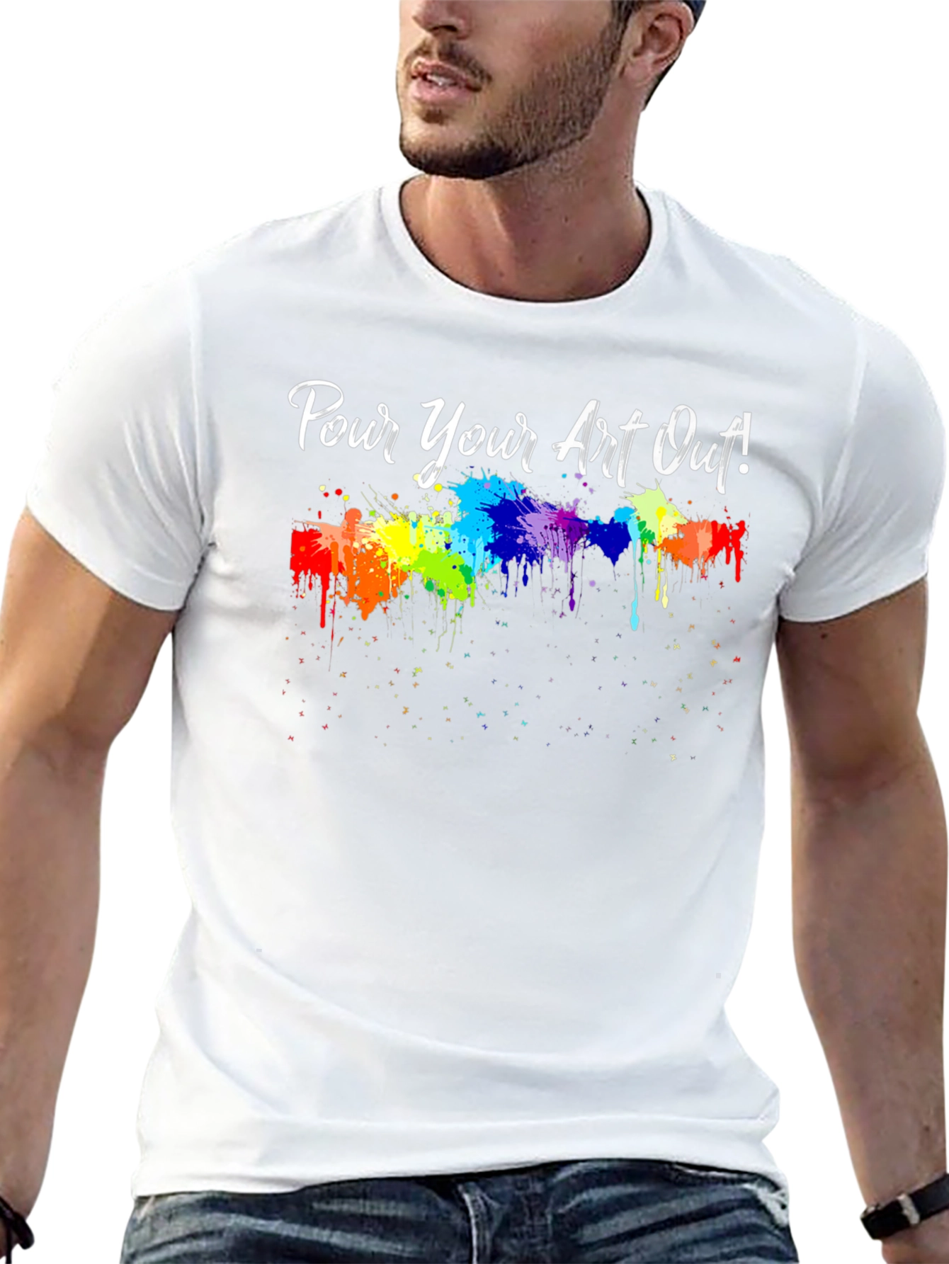 Pour Your Art Out Rainbow Splash T-Shirt