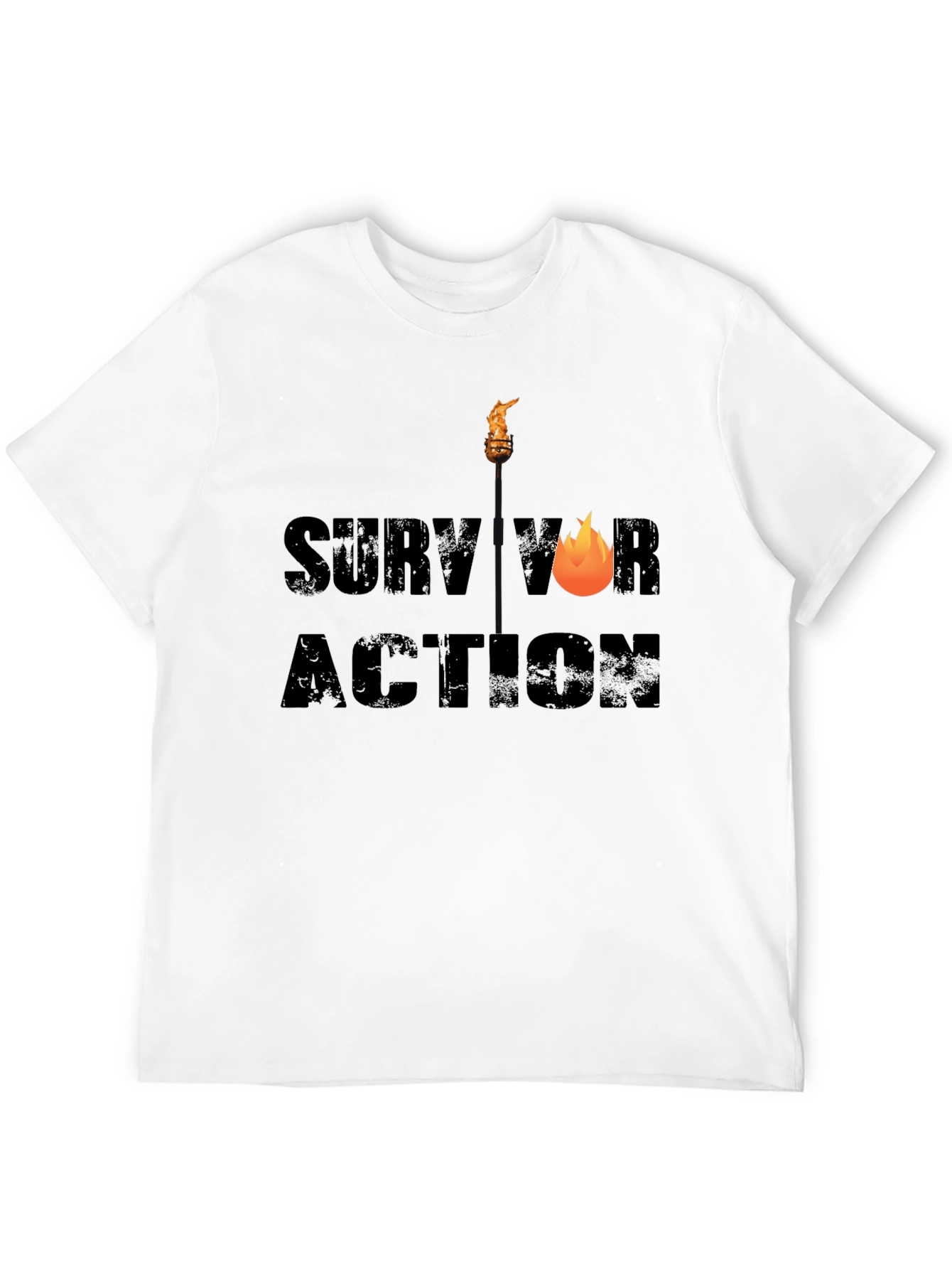 Survivor Action Graphic Black T-Shirt