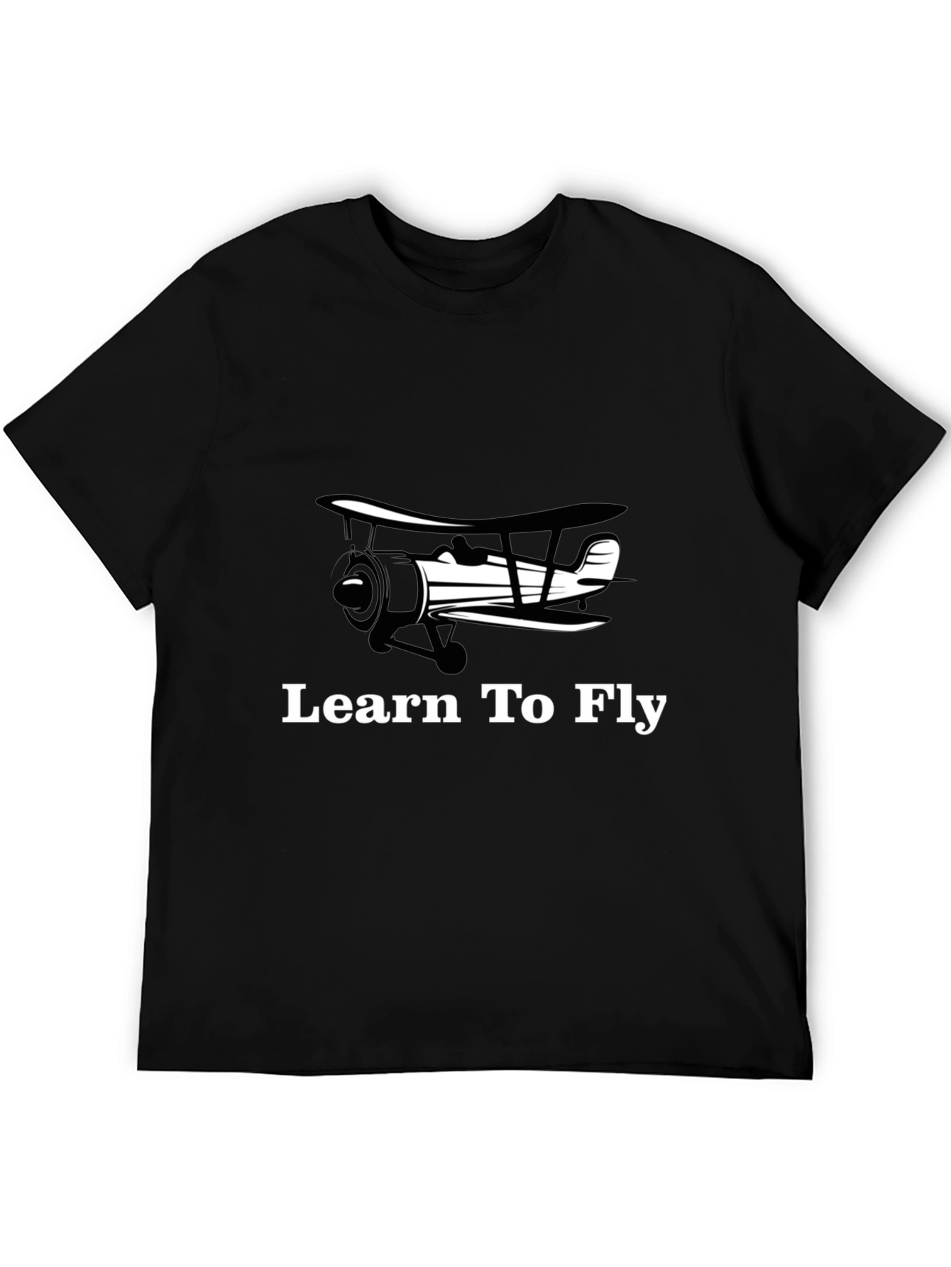 Learn to Fly Biplane T-Shirt - Aviation Tee