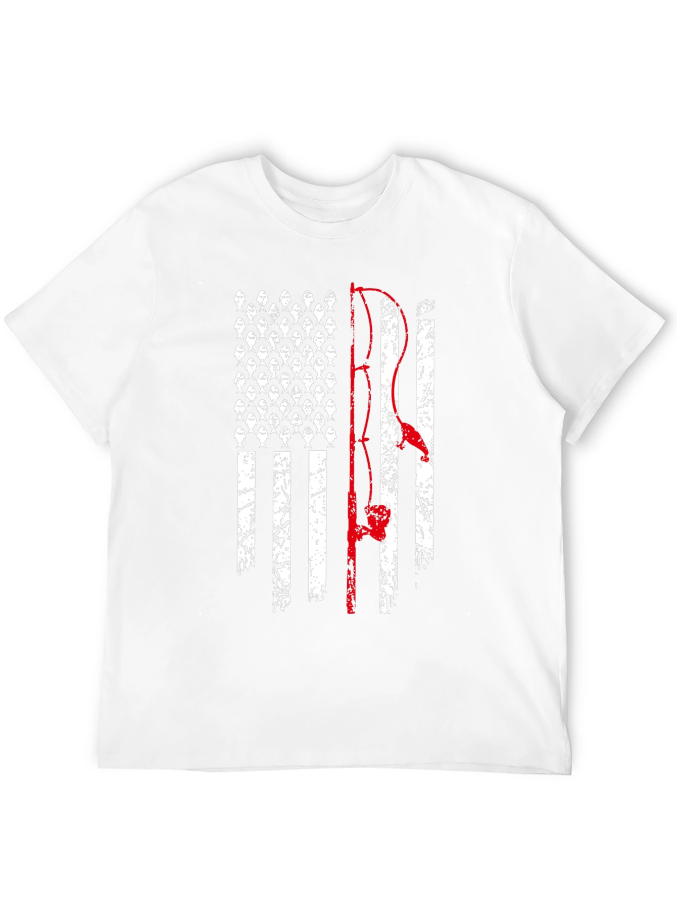 Fishing American Flag Graphic T-Shirt