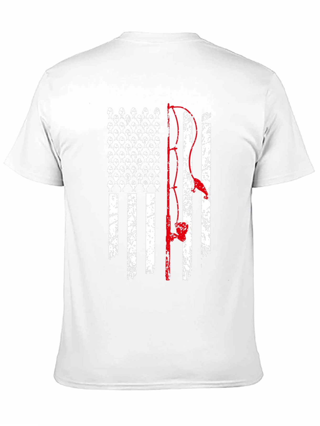 Fishing American Flag Graphic T-Shirt