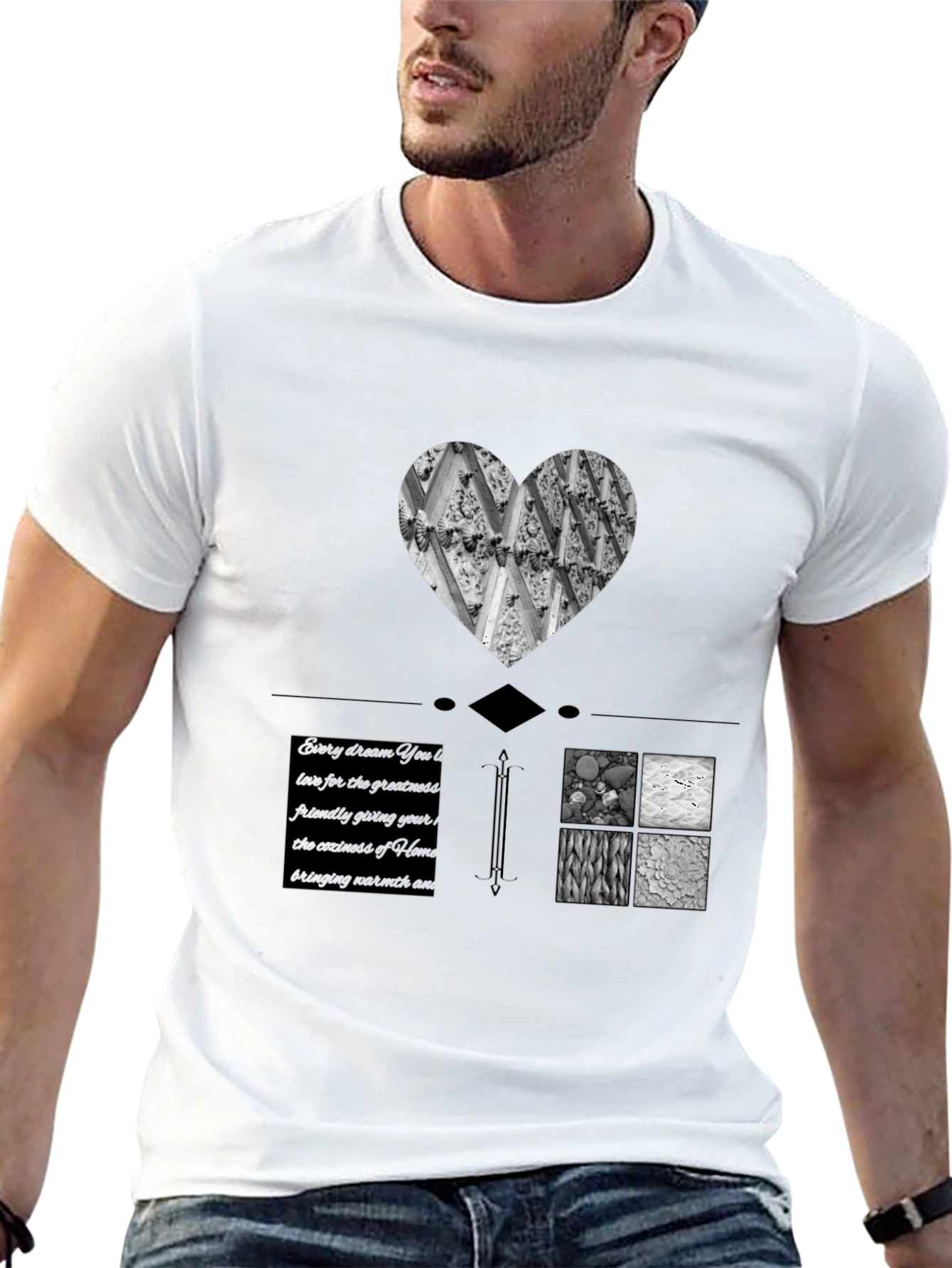Artistic Graphic Print Black T-Shirt