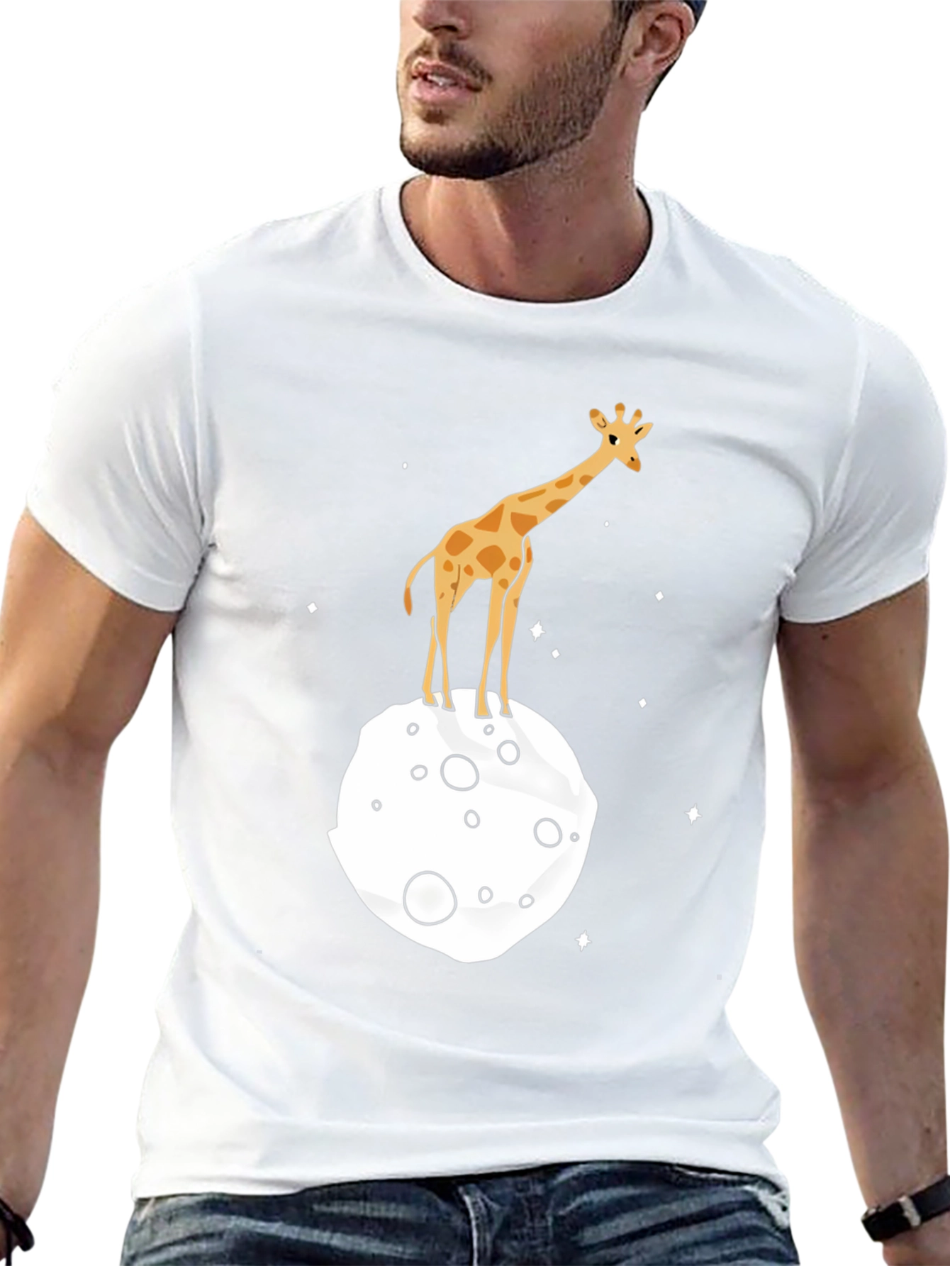 Giraffe on the Moon Graphic Tee