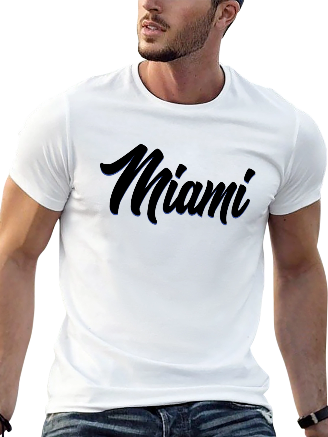 Miami Graphic Tee - Stylish Black T-Shirt