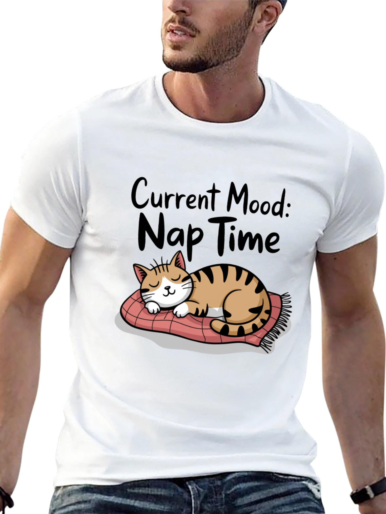 Nap Time Cat T-Shirt - Current Mood Graphic Tee