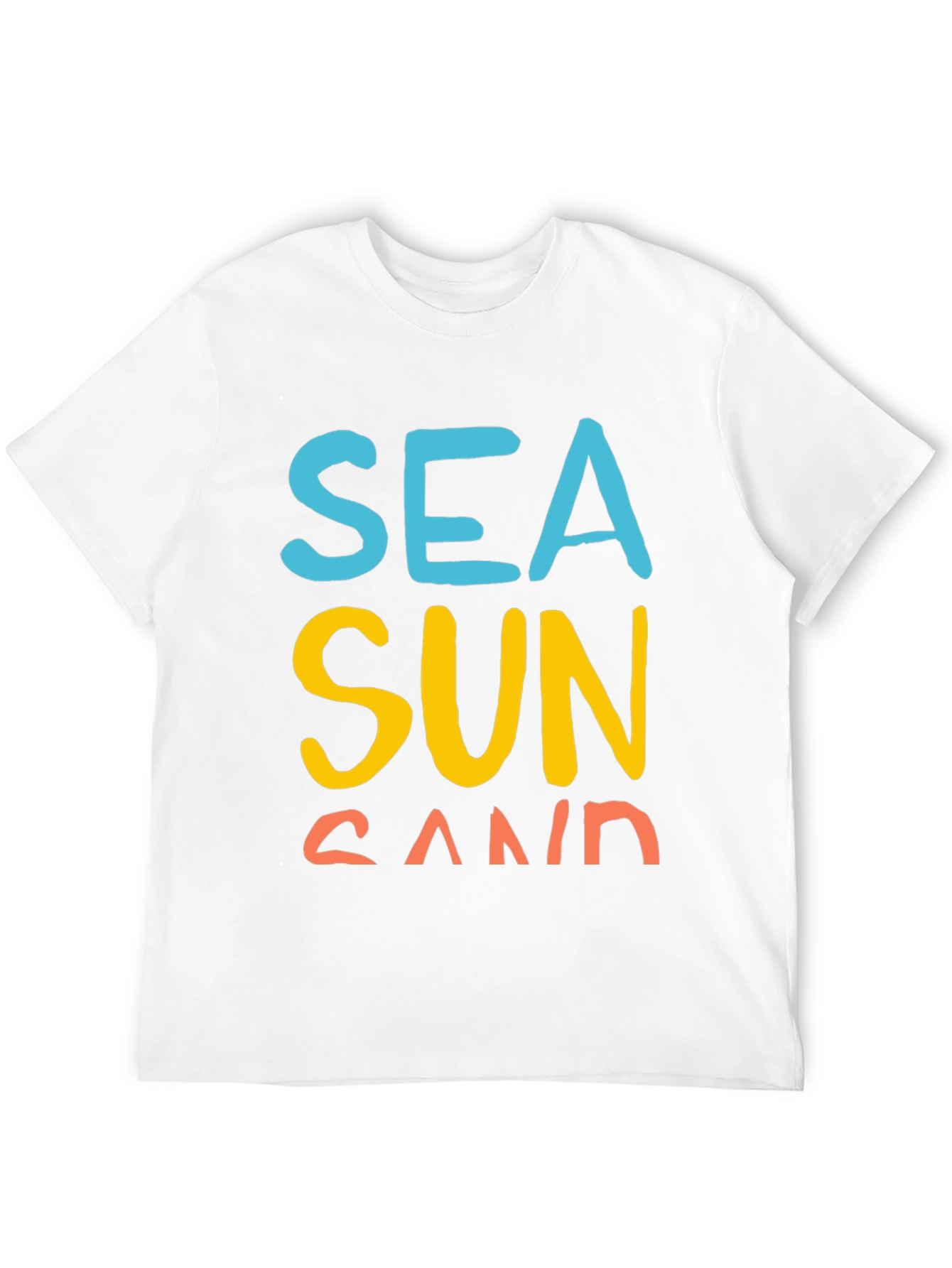 Sea Sun Sand Graphic T-Shirt - Black Casual Tee