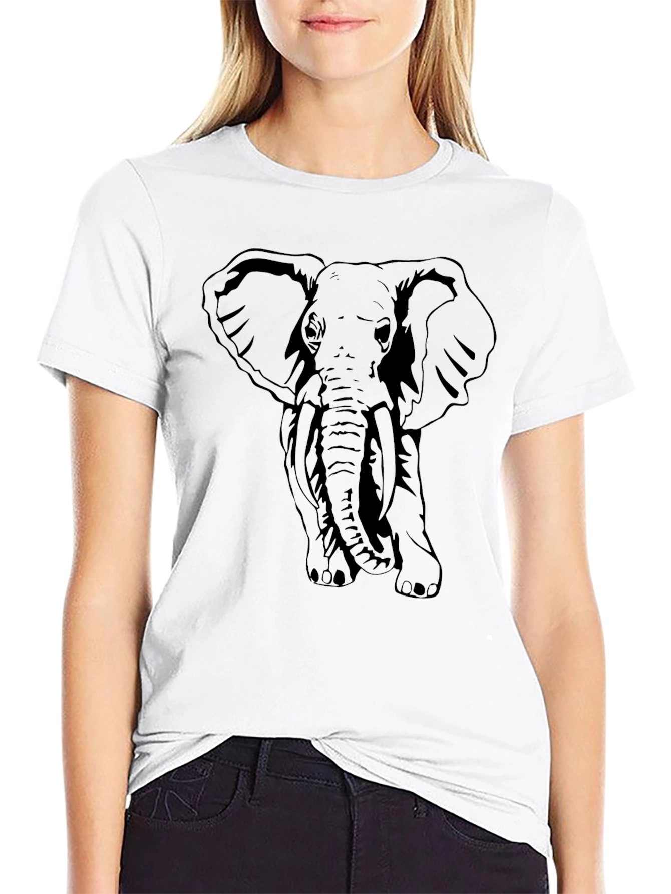Elephant Graphic Tee - Black Casual Shirt