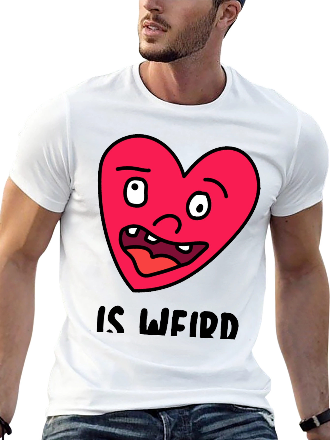 Funny Weird Heart Graphic T-Shirt