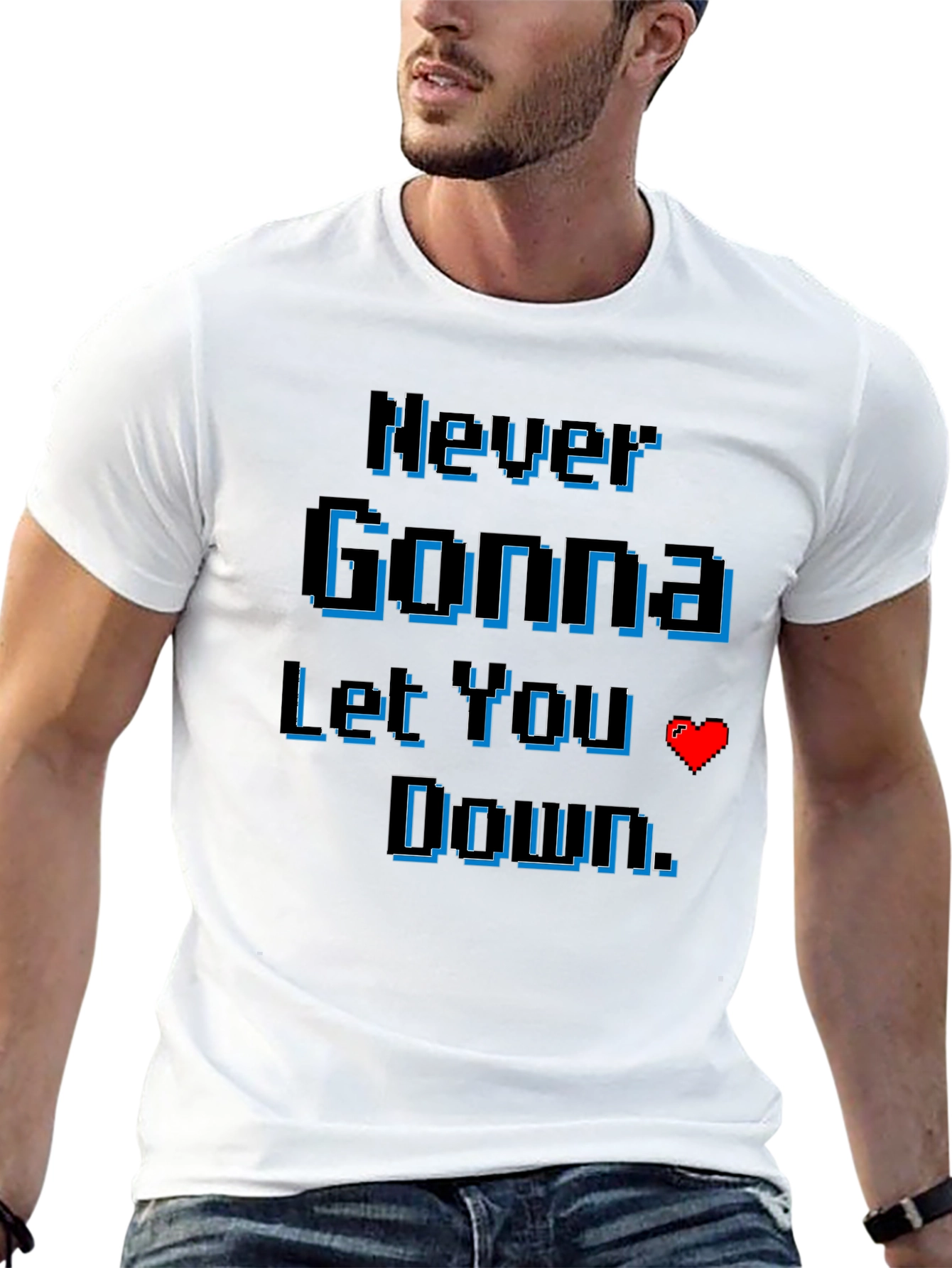 Never Gonna Let You Down Retro Pixel Tee