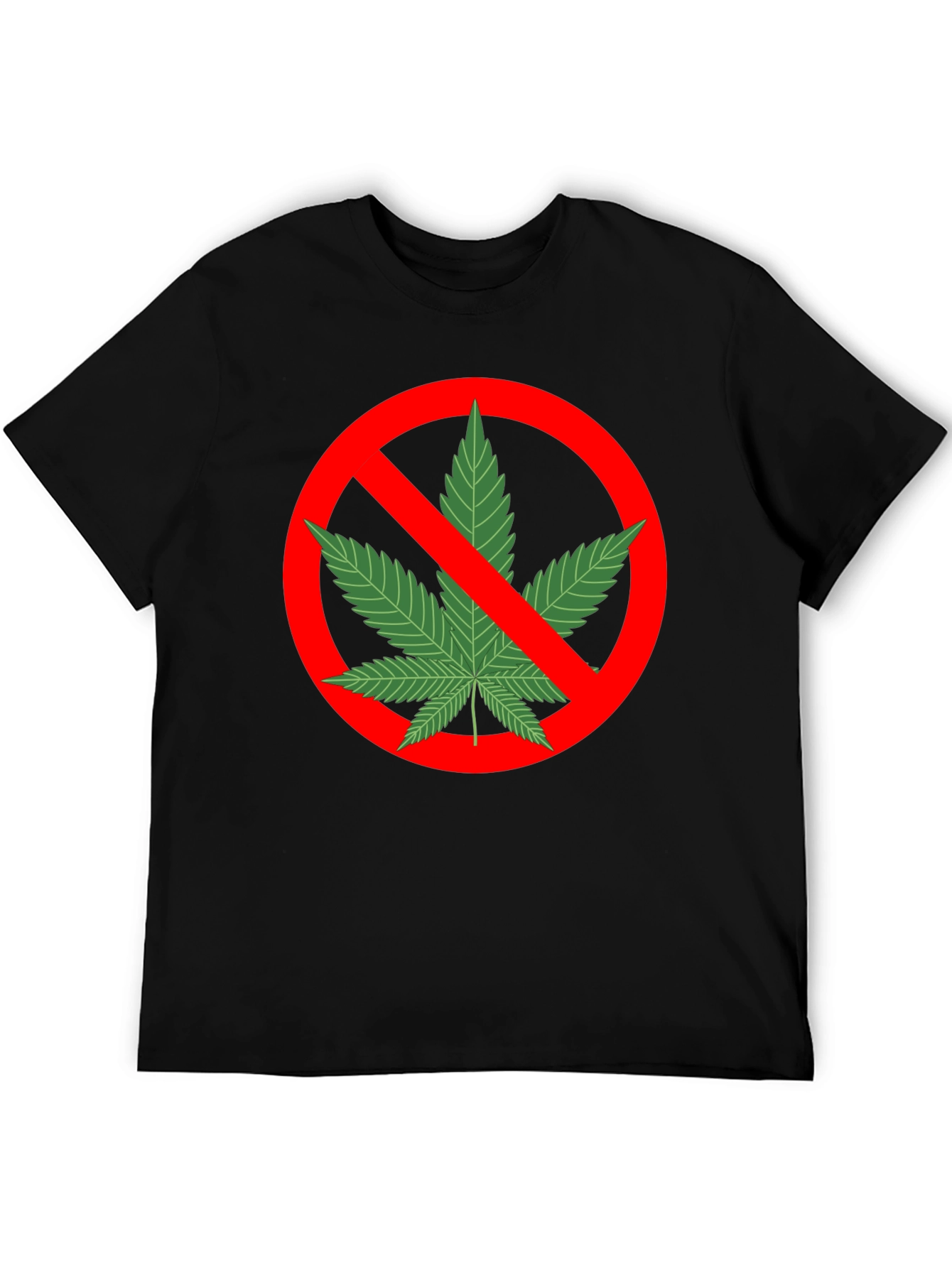Anti-Marijuana Graphic Tee - Black Cotton T-Shirt