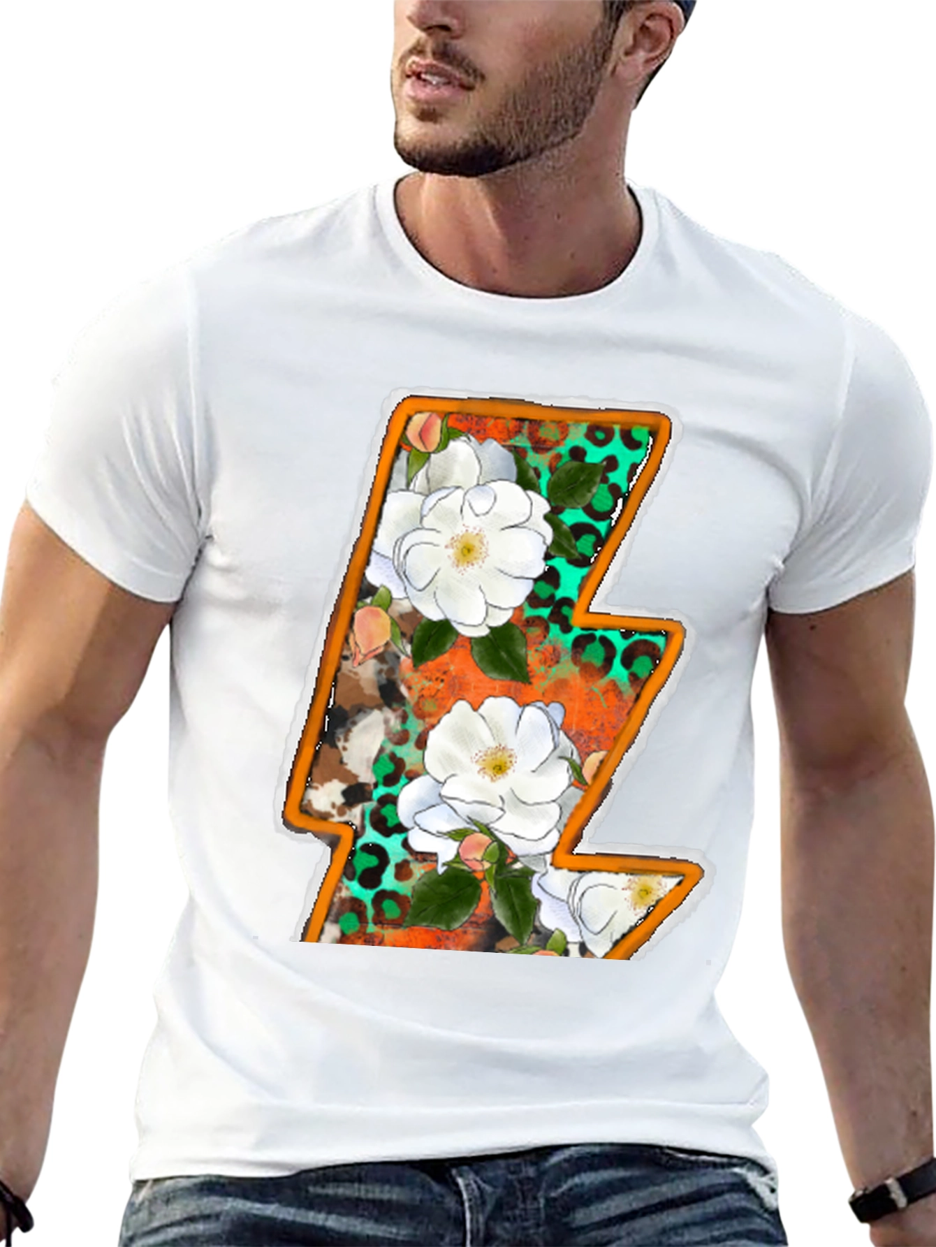 Floral Lightning Bolt Graphic Tee