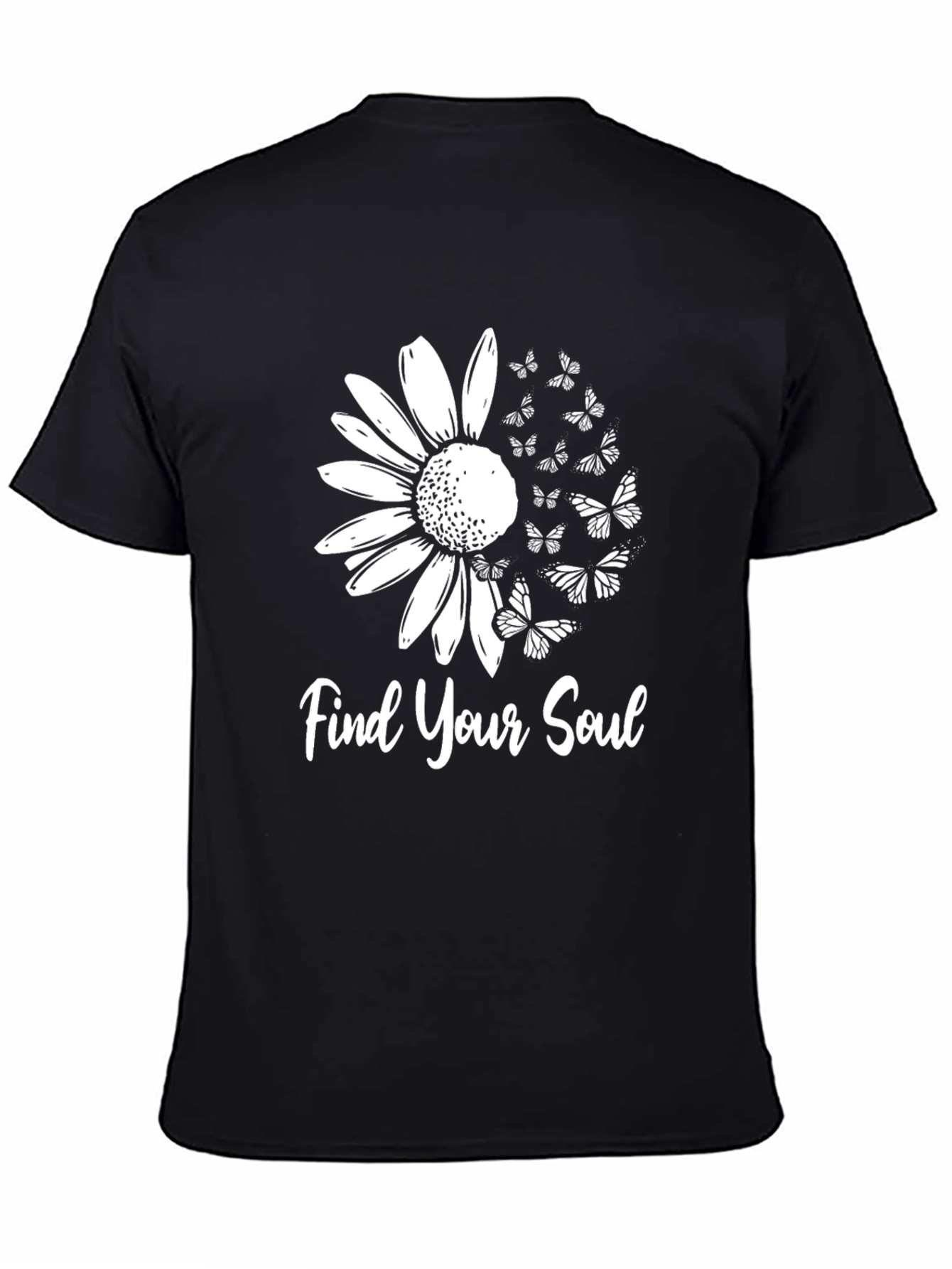 Find Your Soul Graphic Tee - Butterfly Sunflower T-Shirt