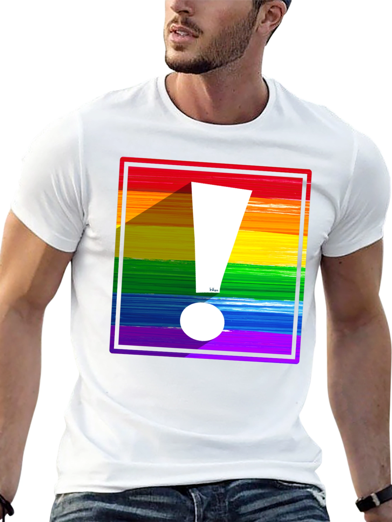 Rainbow Exclamation Tee - Bold Pride Statement