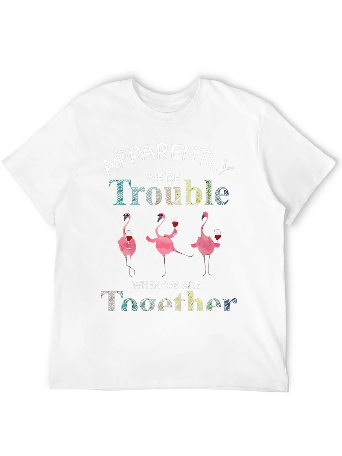 Flamingo Trouble Together Graphic T-Shirt