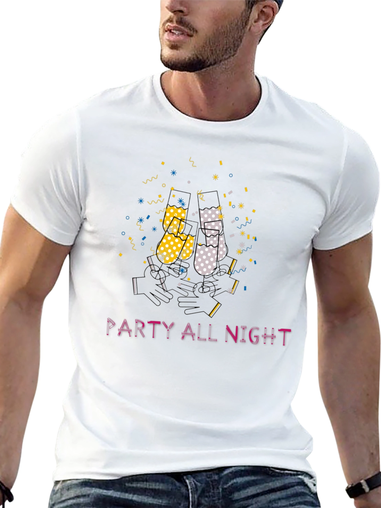 Party All Night Graphic Tee - Black
