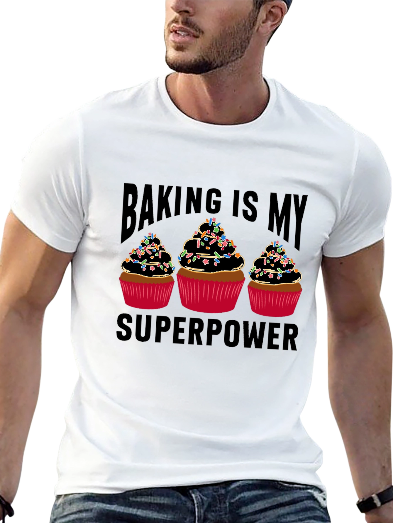 Baking is My Superpower T-Shirt - Cupcake Design