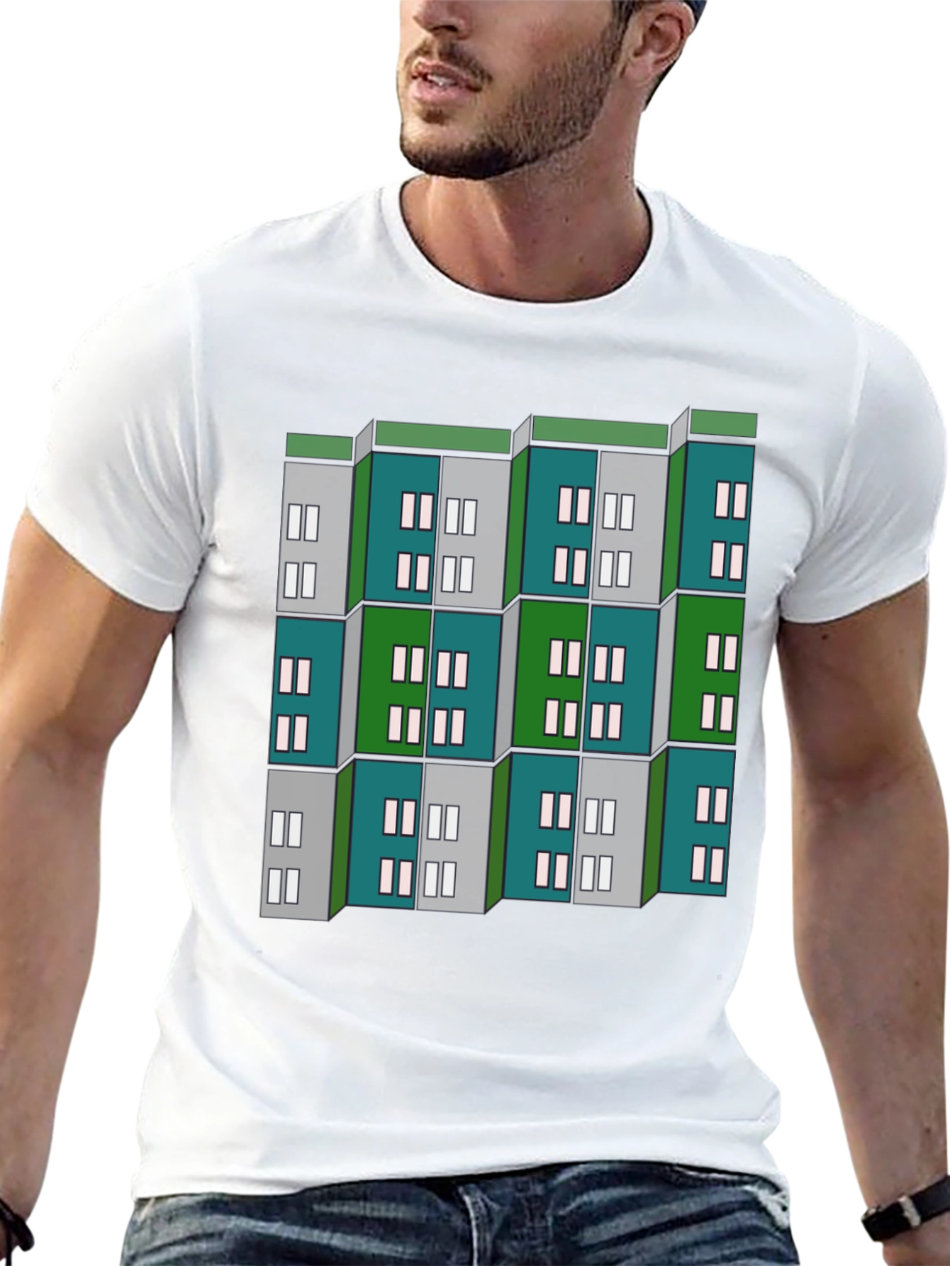 Geometric Building Block Graphic Tee