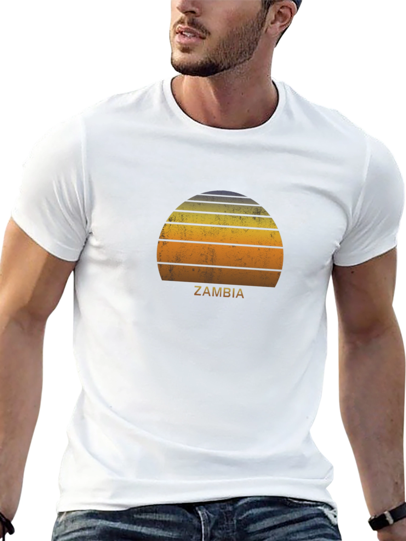 Zambia Sunset Graphic T-Shirt Retro Style