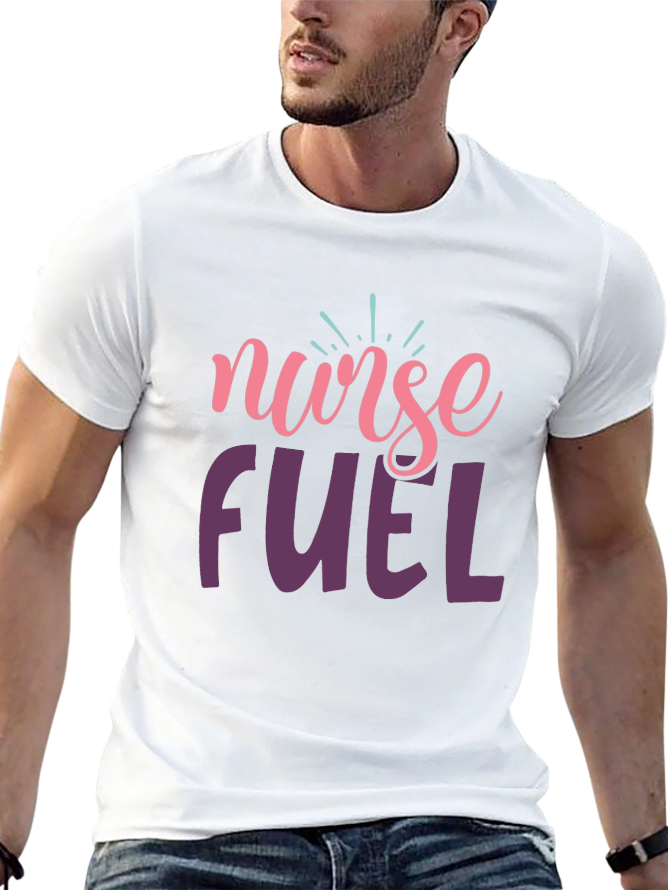 Nurse Fuel Graphic Tee - Black Cotton T-Shirt