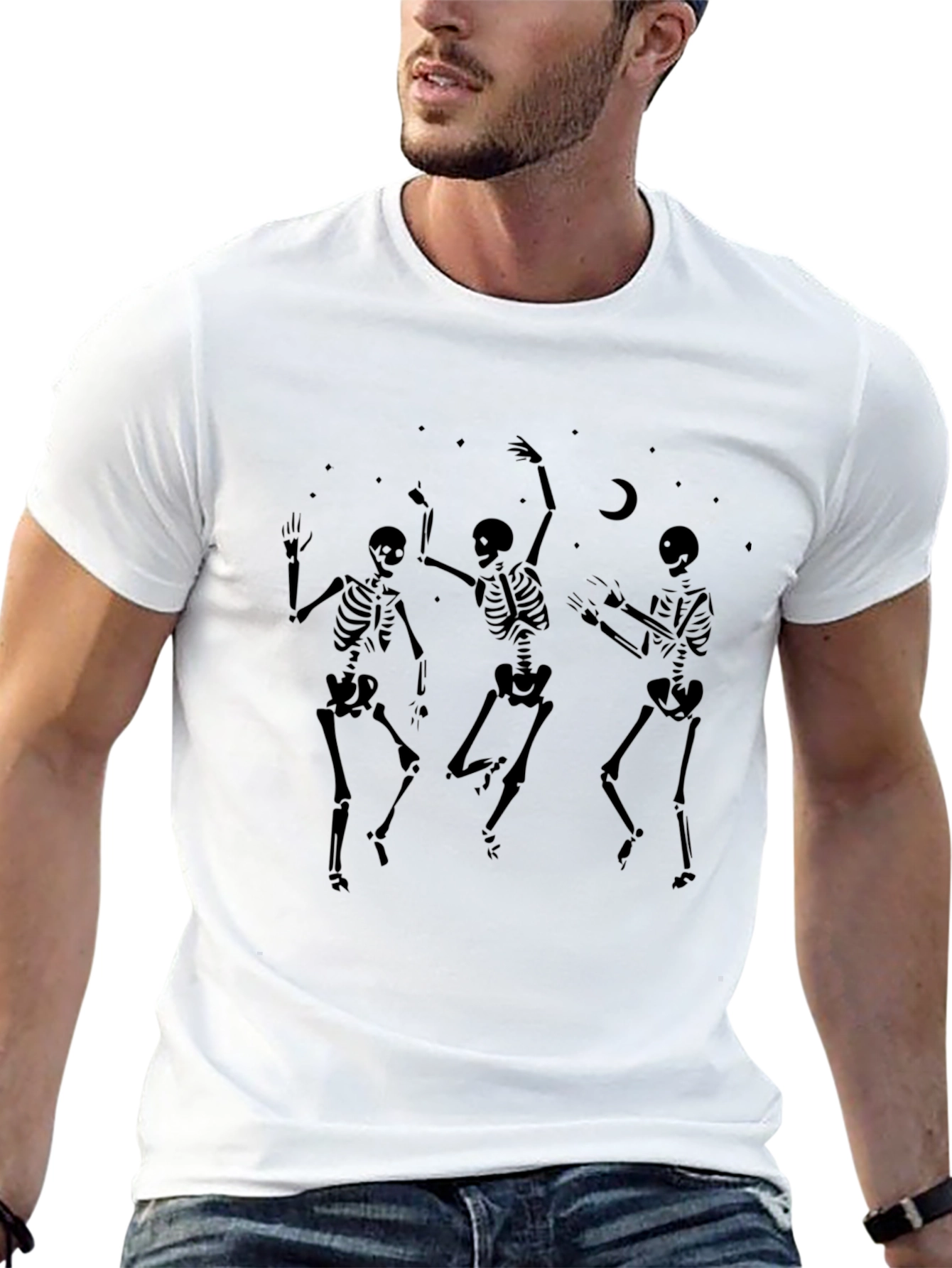 Dancing Skeletons Graphic T-Shirt - Black